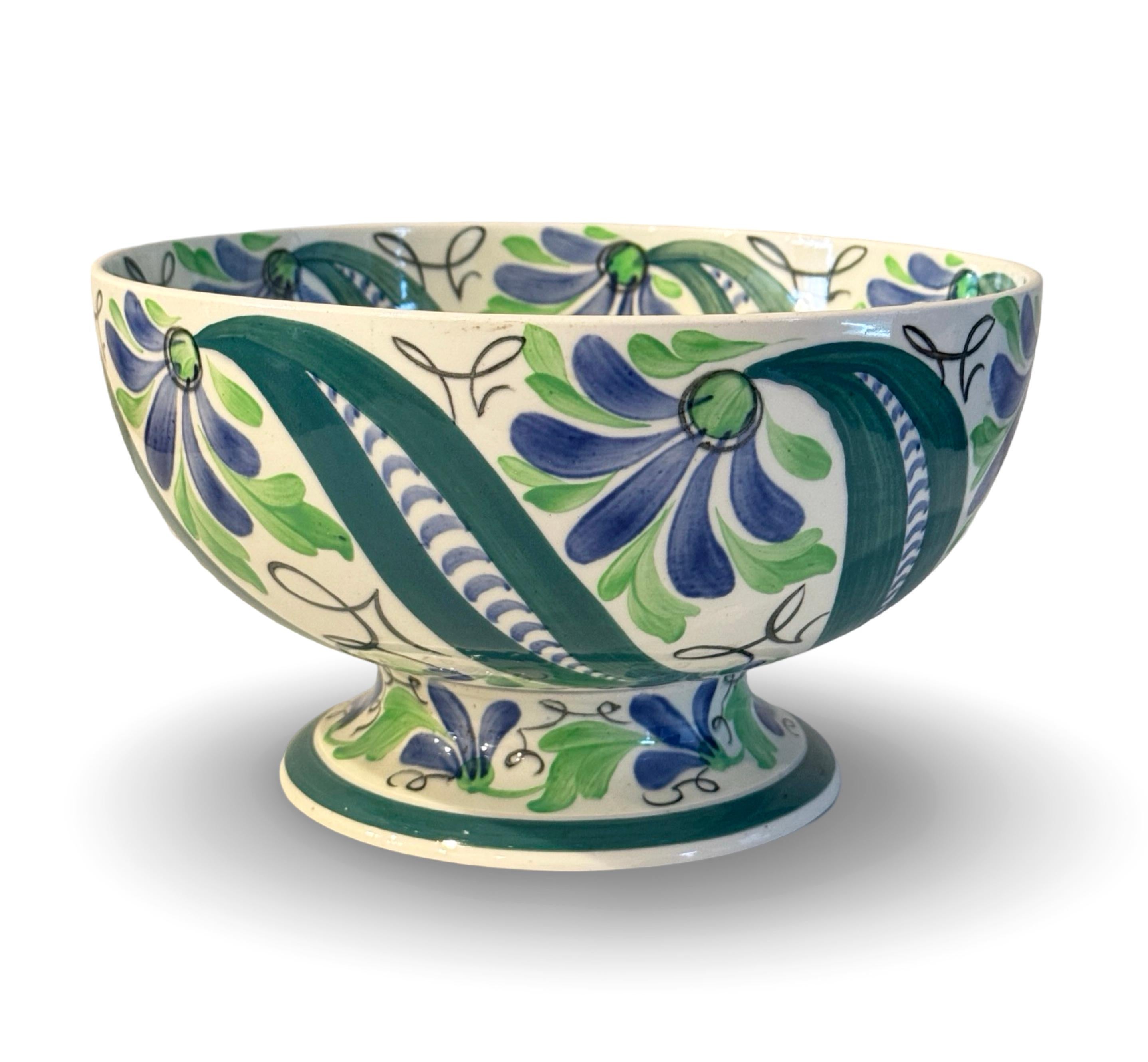 Art déco Bol peint polychrome de la période Art Déco de Wedgwood Queensware en vente