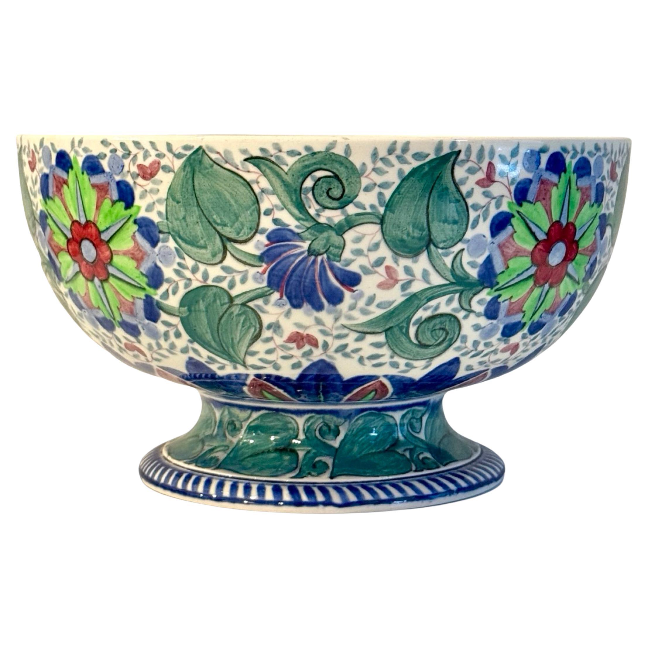 Bol peint polychrome de la période Art Déco de Wedgwood Queensware