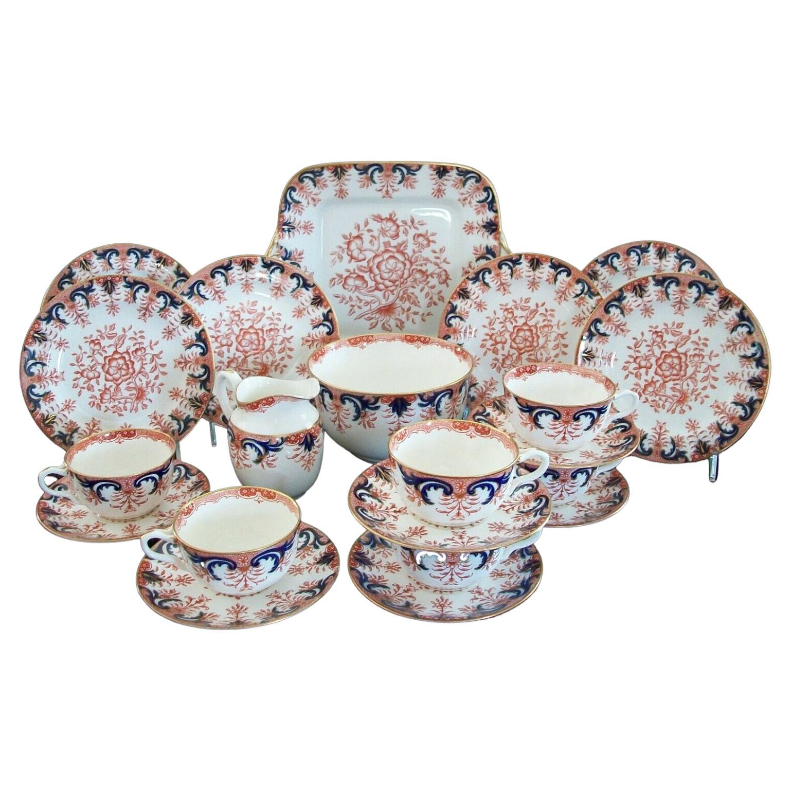 Seltenes antikes Transferware & Flow Blue Luncheon-Set aus Wedgwood, Großbritannien, um 1900