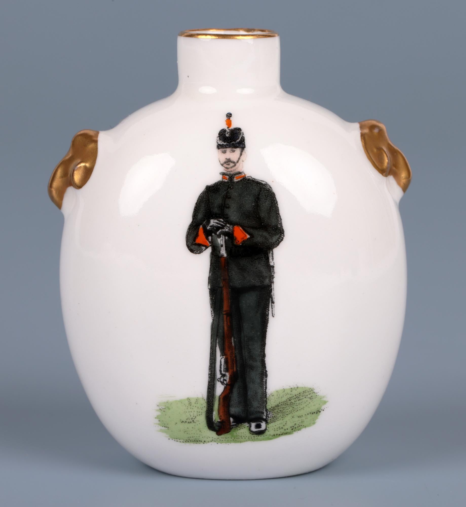 Hand-Crafted Wedgwood Rare Miniature Porcelain Boer War Military Vase
