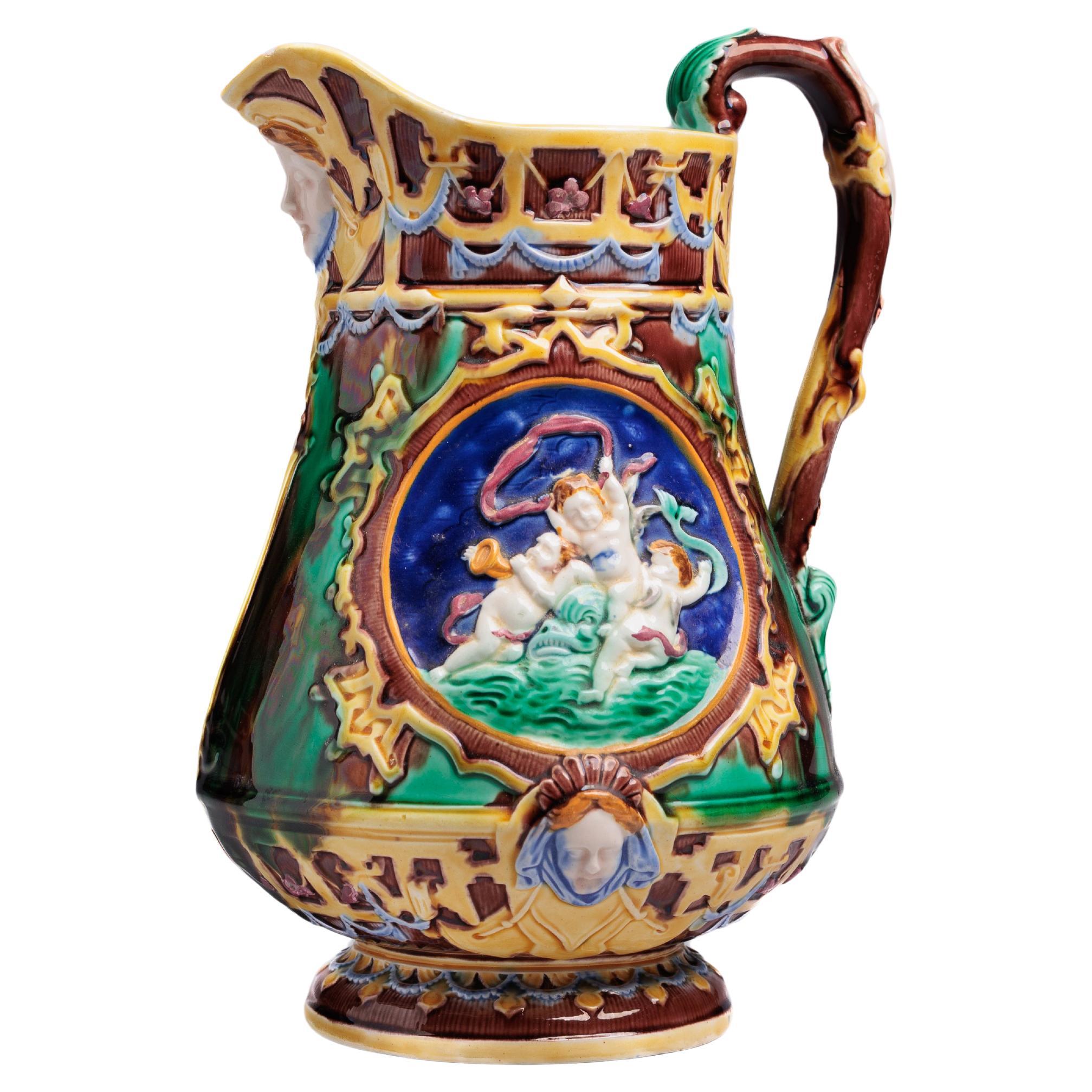 Wedgwood Renaissance Revival Majolica Pitcher en vente