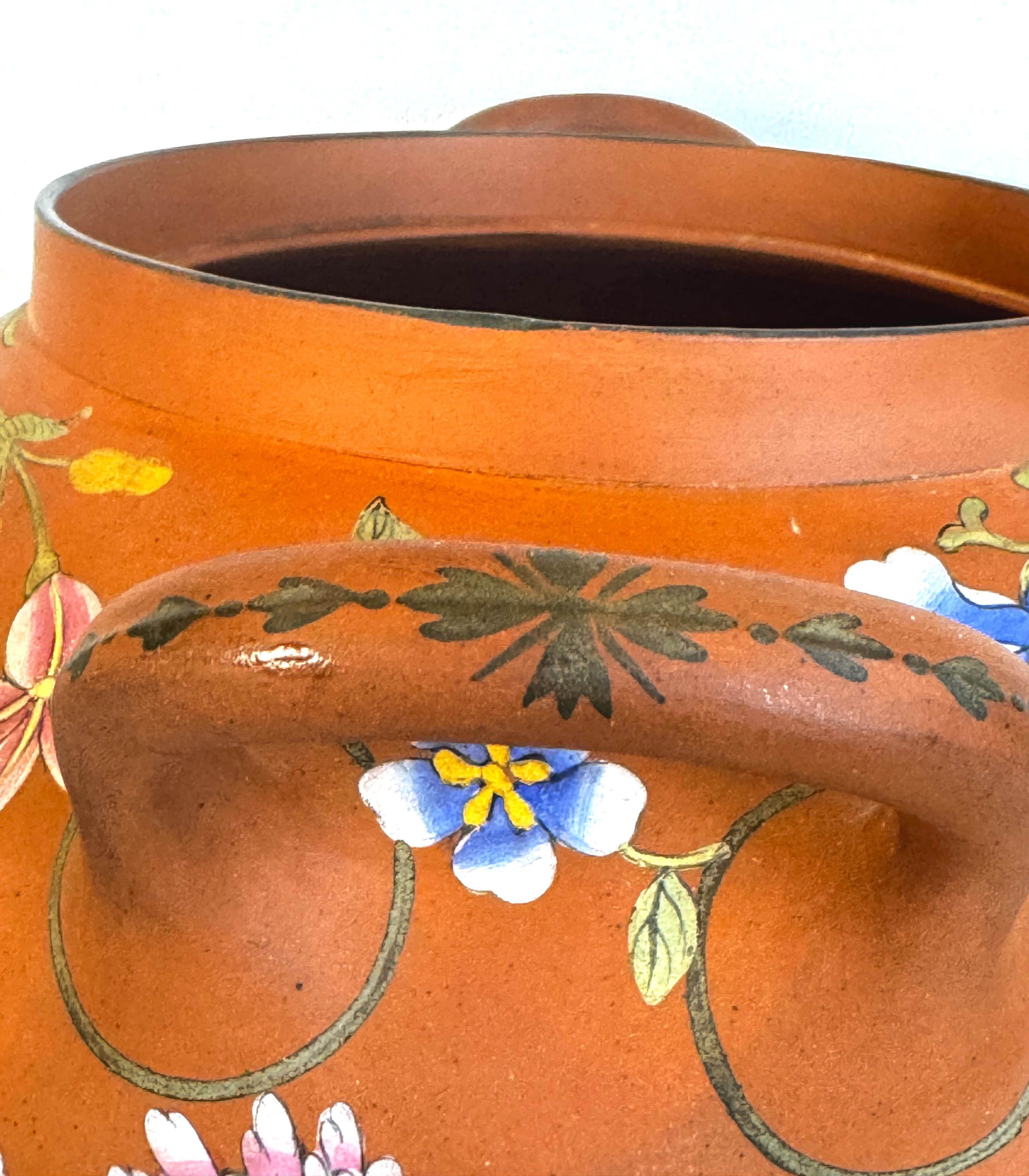 Wedgwood Rosso Antico Capriware Tarro para Popurrí con Decoración Chinoiserie en venta 6