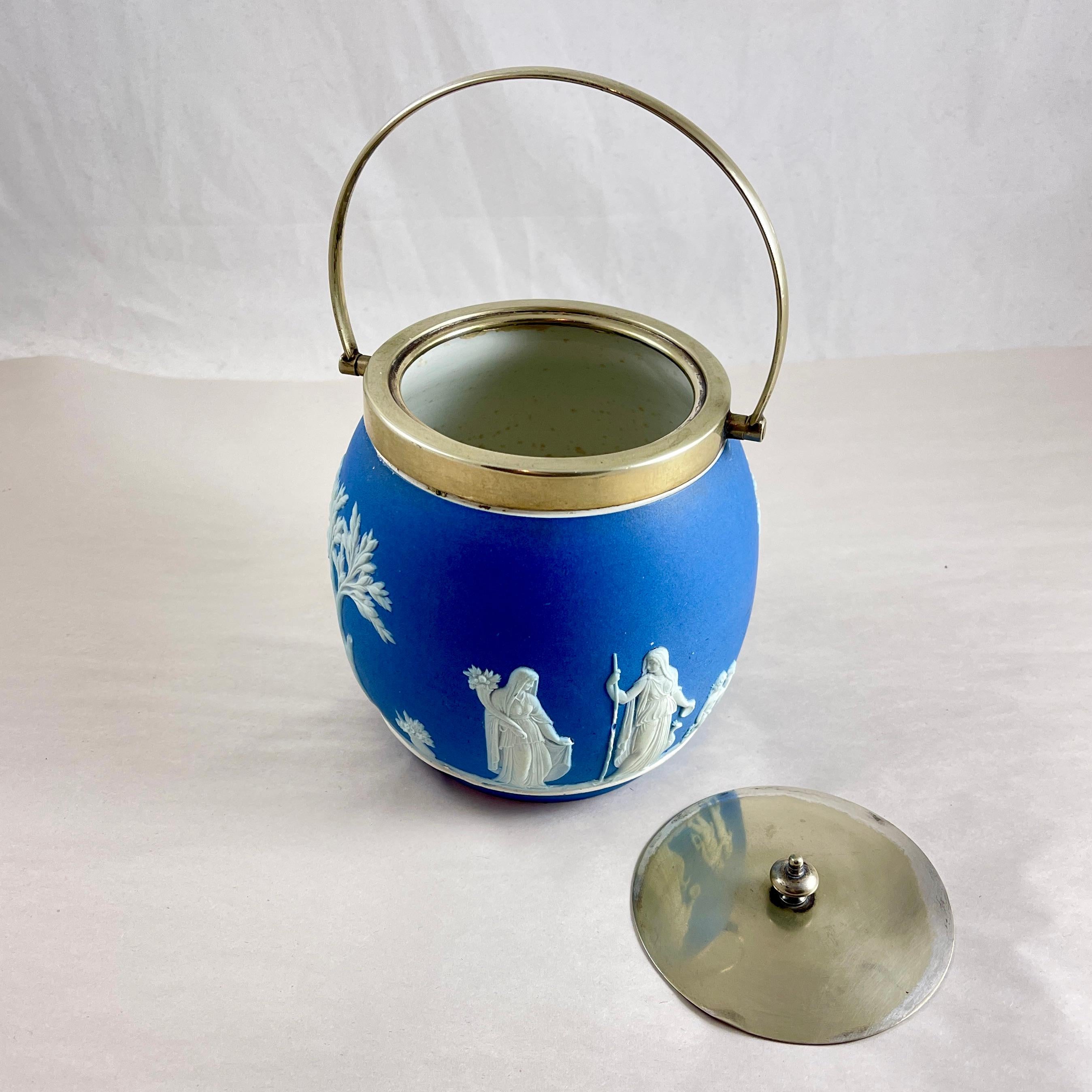 Biskuitfass aus königsblauem Jaspisholz von Wedgwood (Englisch) im Angebot