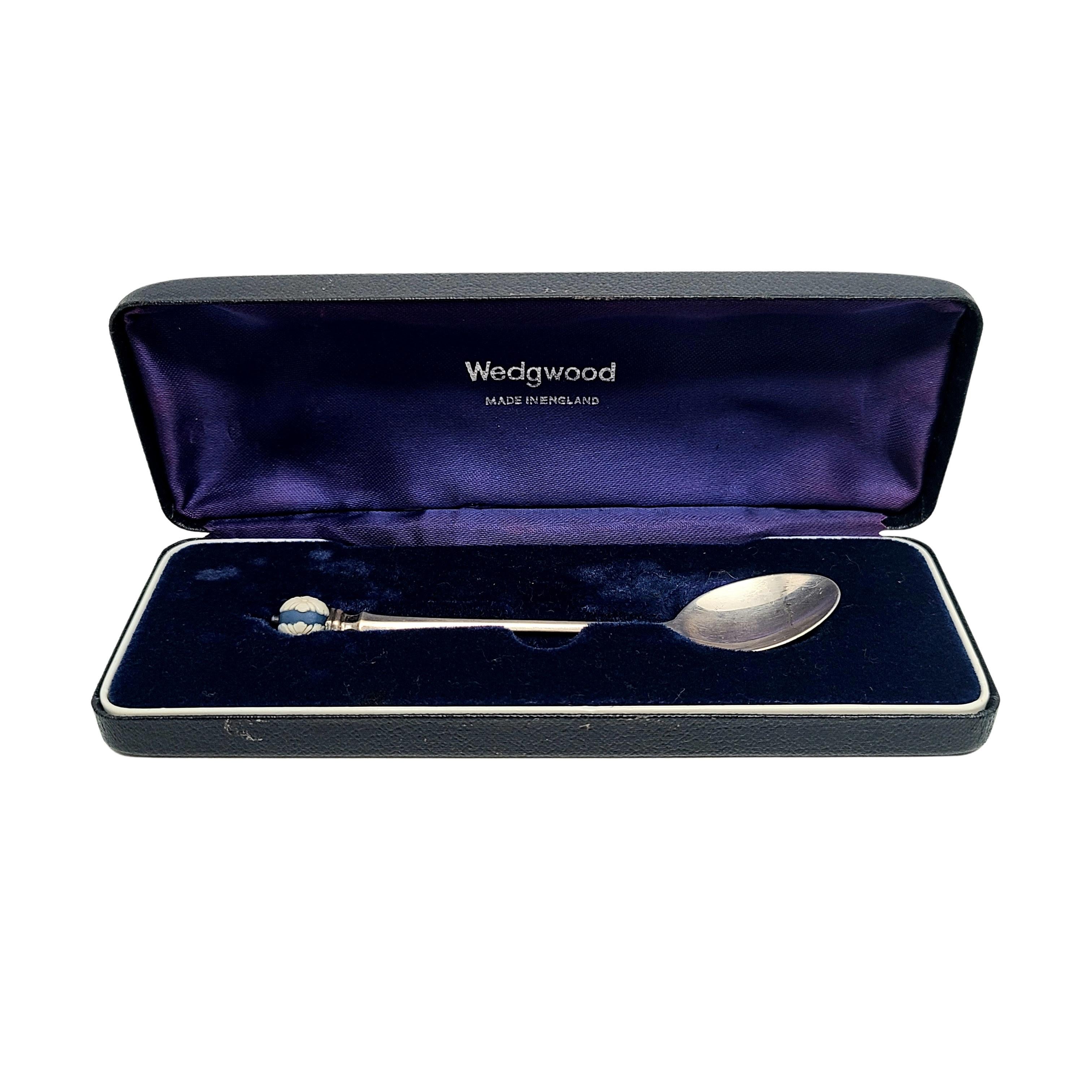 Wedgwood Sterling Silver Blue Jasperware Spoon with Box 5