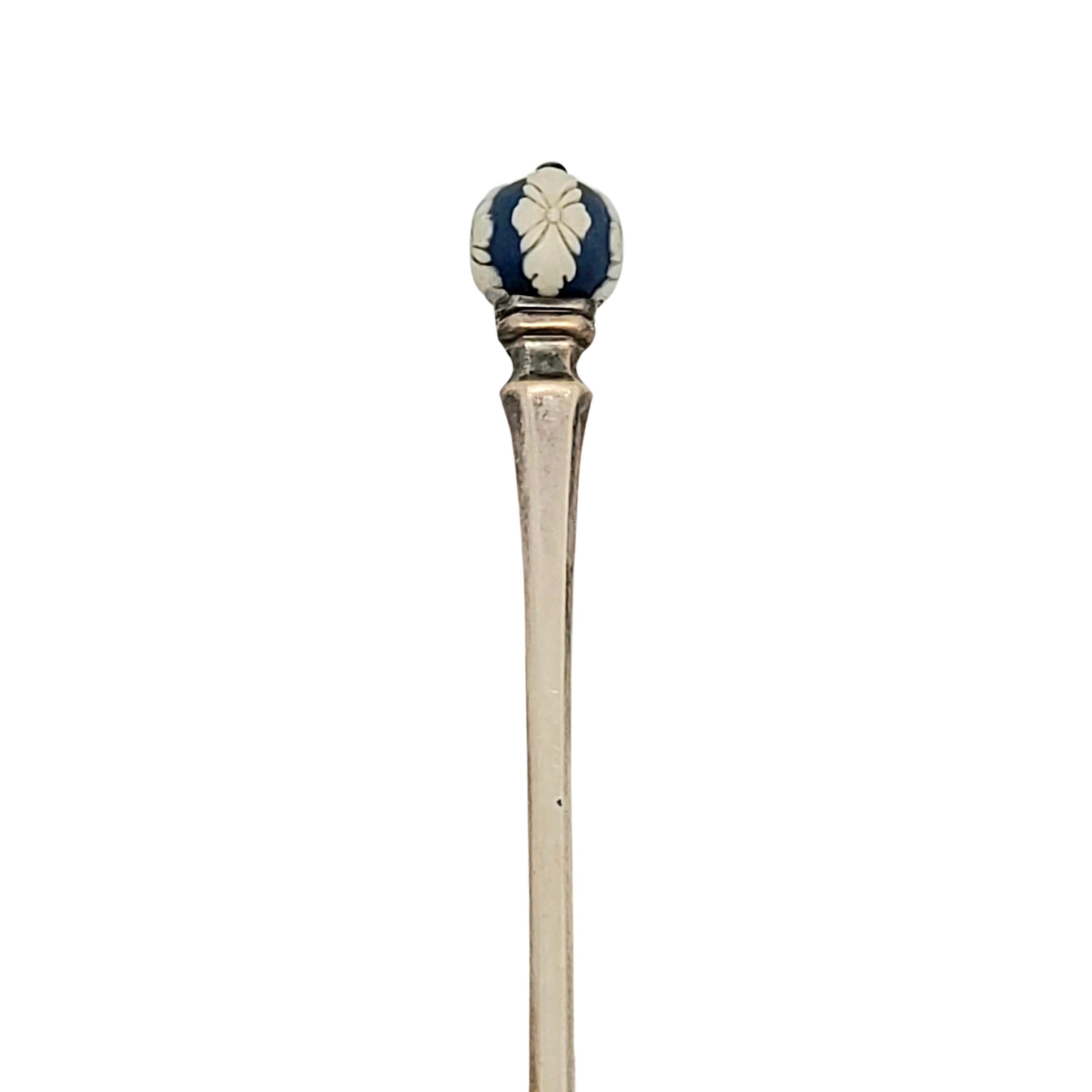 Wedgwood Sterling Silver Blue Jasperware Spoon with Box In Good Condition In Washington Depot, CT