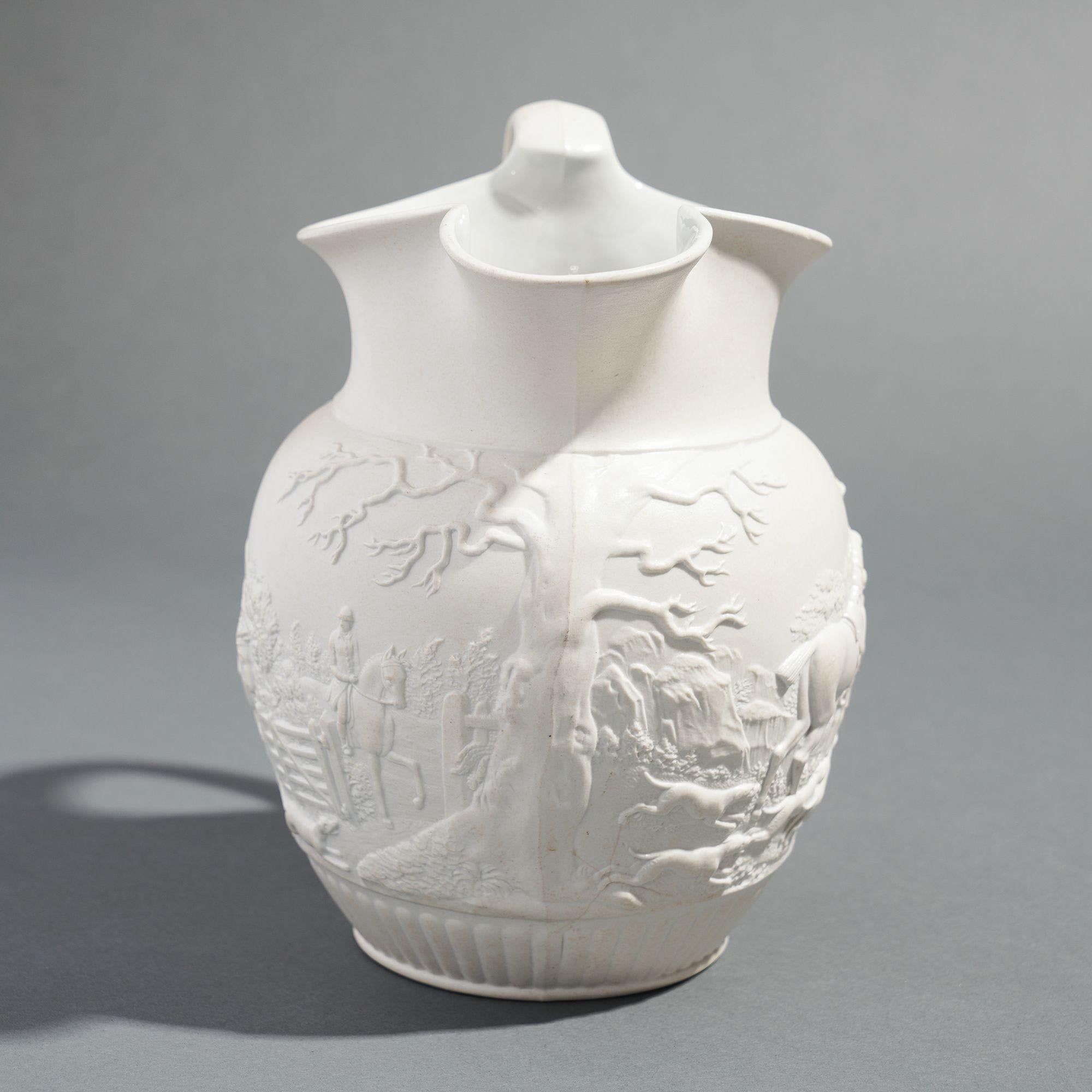 British Wedgwood stoneware hunt jug, 1875
