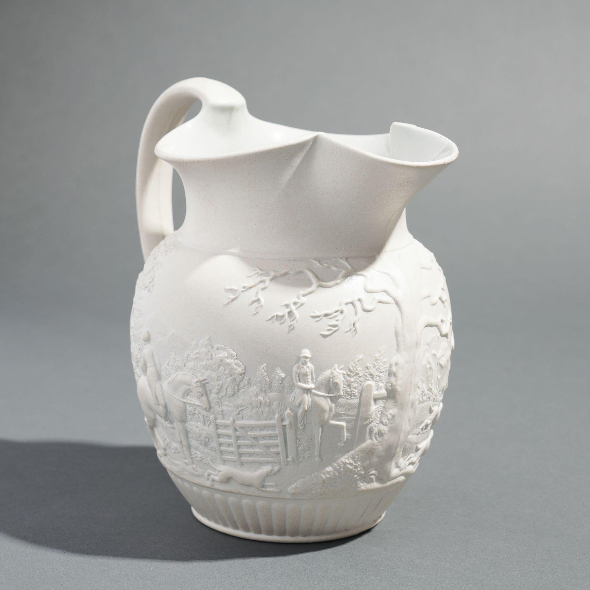 Wedgwood stoneware hunt jug, 1875 In Fair Condition In Kenilworth, IL
