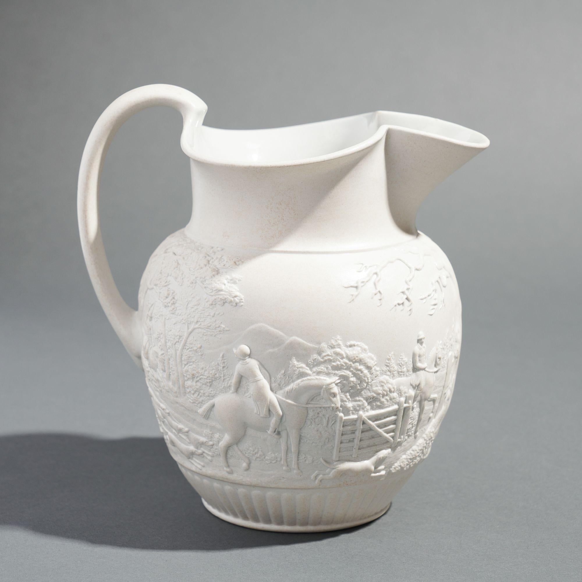 Late 19th Century Wedgwood stoneware hunt jug, 1875