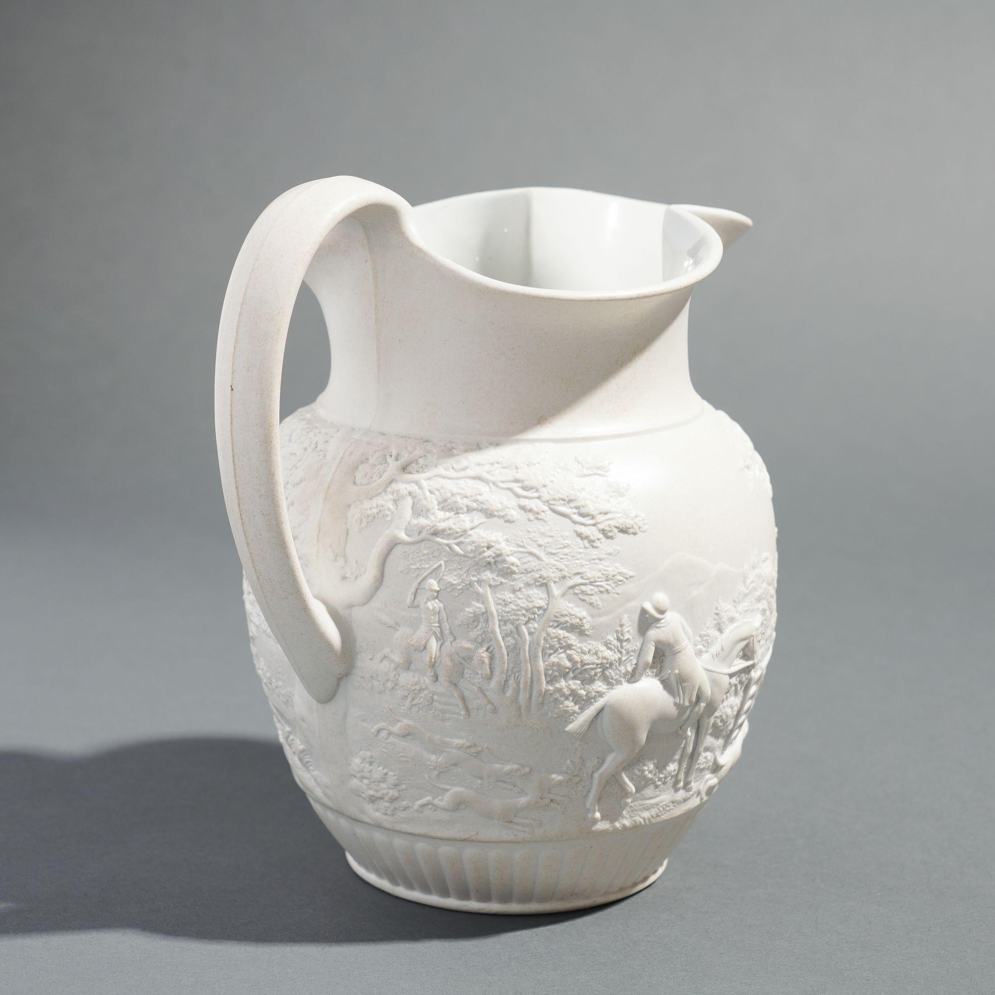 Stoneware Wedgwood stoneware hunt jug, 1875