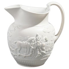 Antique Wedgwood stoneware hunt jug, 1875