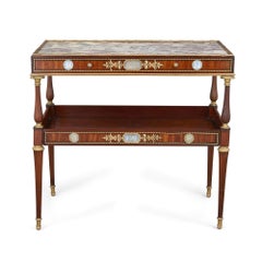 Wedgwood-Style Jasperware, Ormolu and Marble Mounted Two-Tiered Side Table