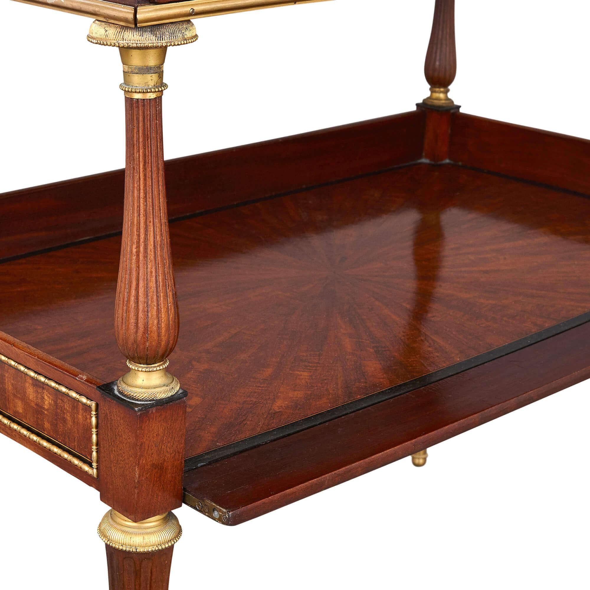 Wedgwood-Style Jasperware, Ormolu and Marble Mounted Two-Tiered Side Table In Fair Condition For Sale In London, GB