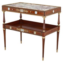 Wedgwood-Style Jasperware, Ormolu and Marble Mounted Two-Tiered Side Table