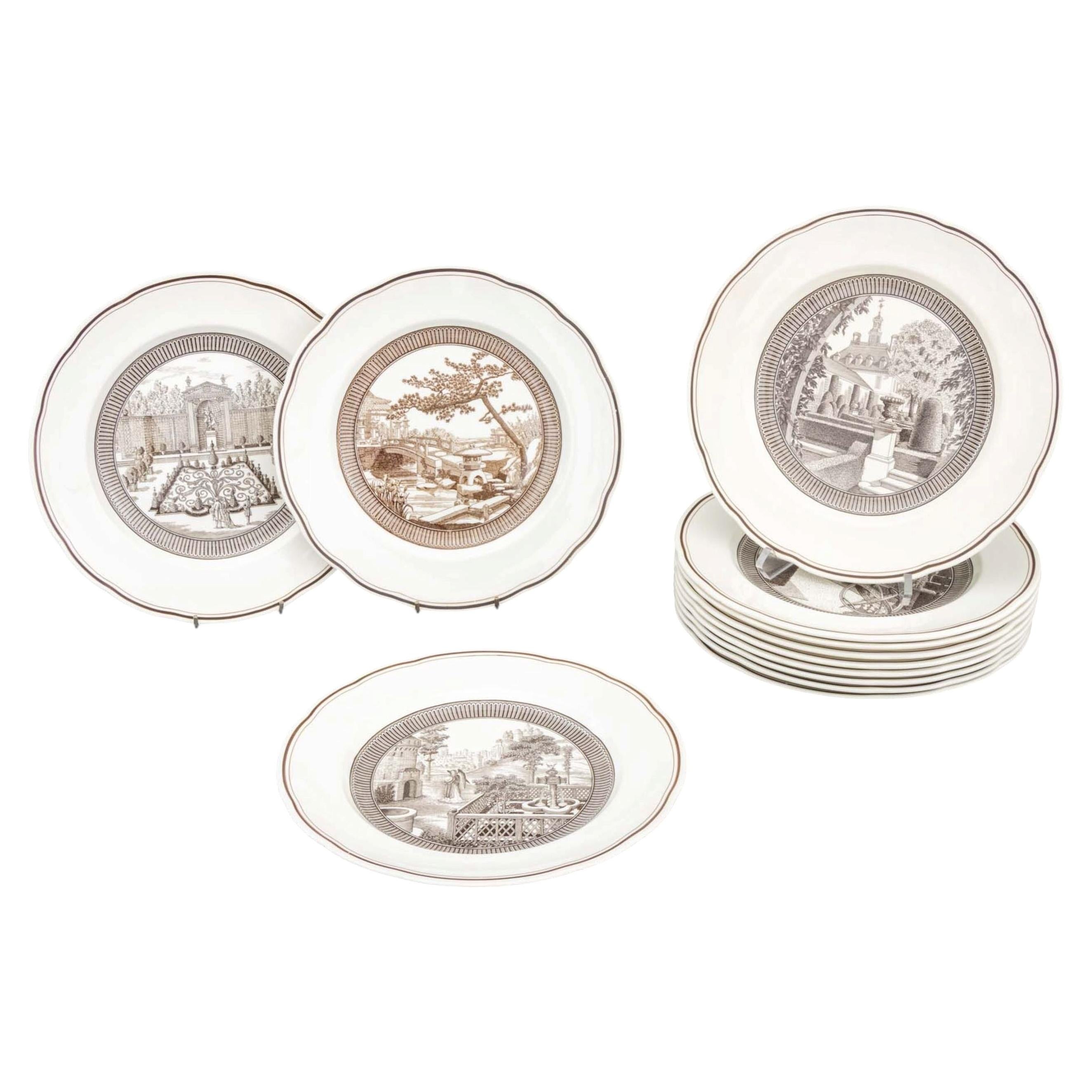Set of 12 Wedgwood Garden Club of America Porcelain Plates