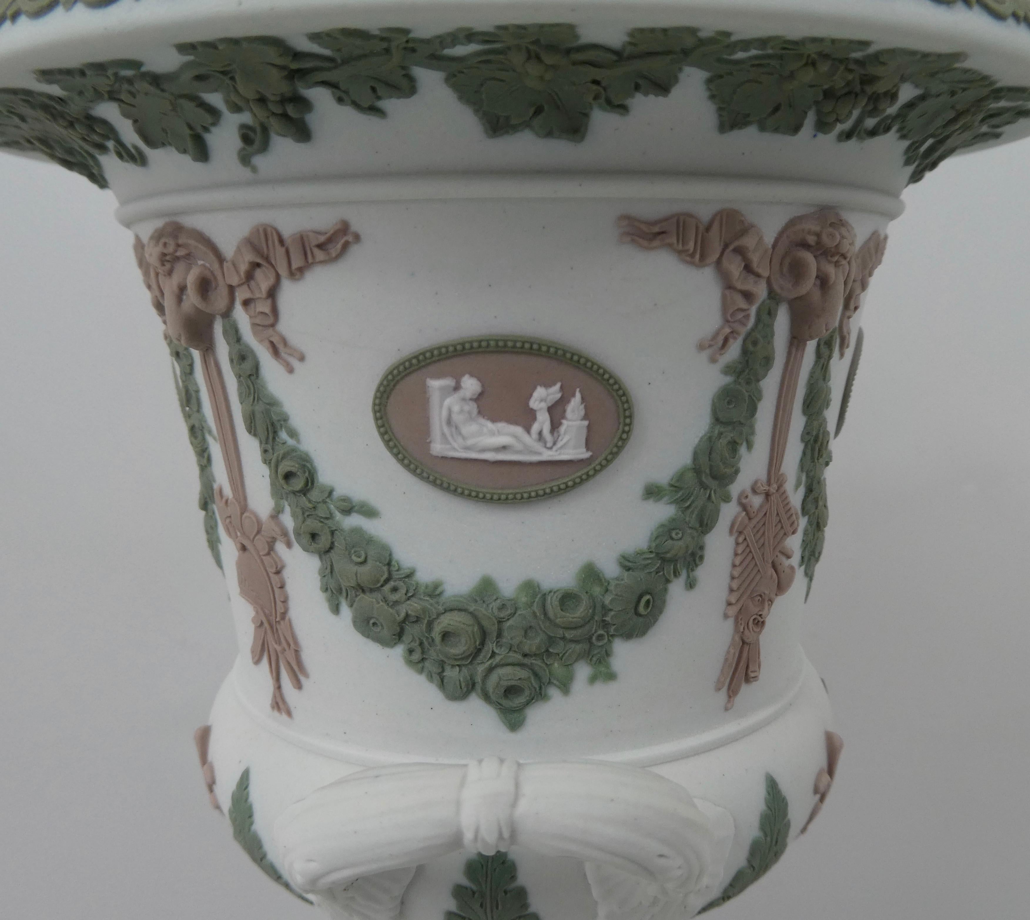 Pottery Wedgwood ‘Three colour’ Vase and Cover, circa 1900