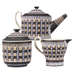 Antique Wedgwood Tri-Color Diceware Tea Set