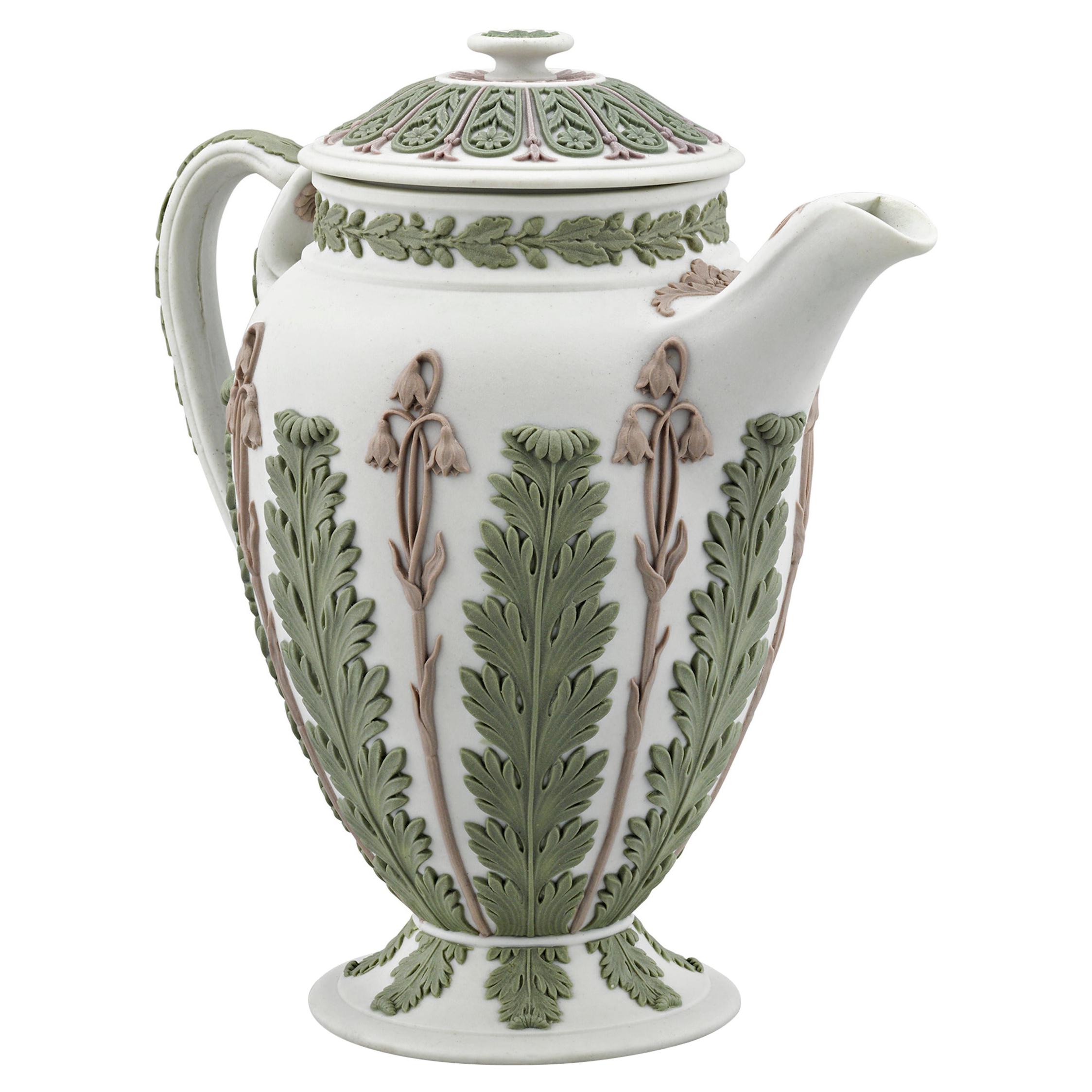 Dreifarbige Wedgwood-Teekanne