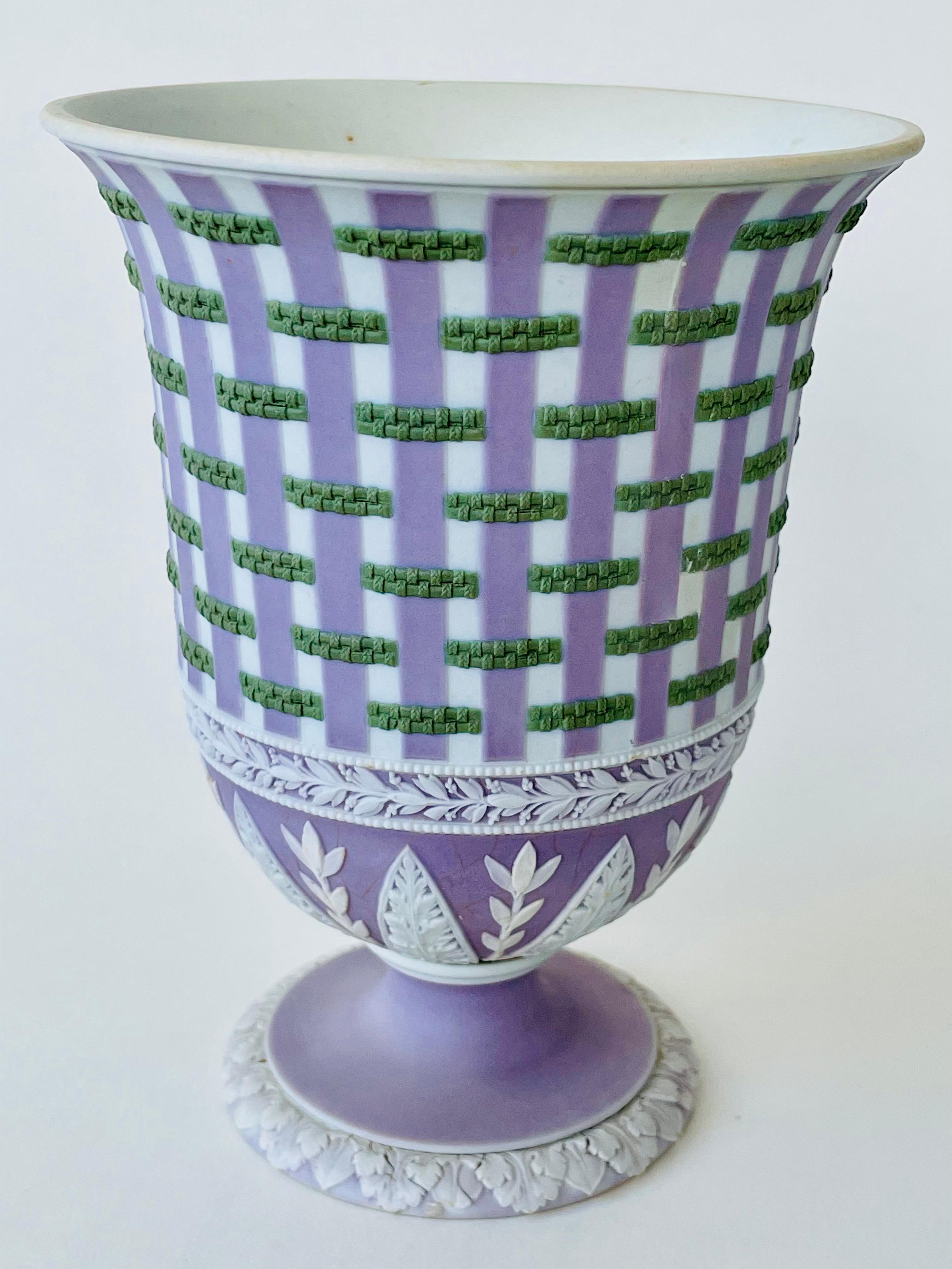 Tricolor Dip Jaspis-Steinzeug-Vase mit Korbgeflecht, Wedgwood, 18. Jahrhundert im Angebot 6