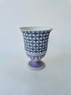 18th Century Wedgwood Tricolor Dip Jasper Ware Basketweave Vase