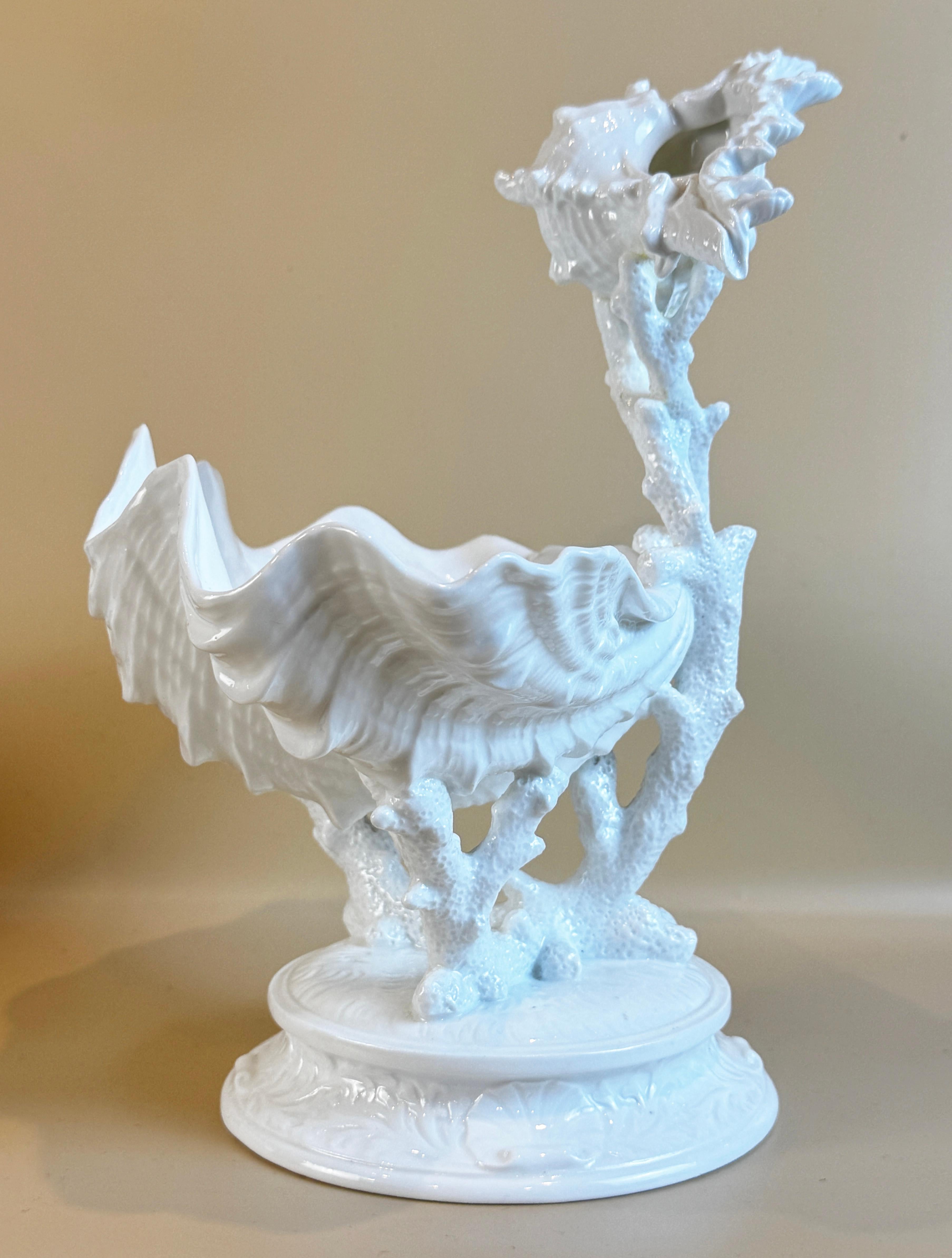 English Wedgwood Two Tier Shell & Coral Centerpiece, Early 20th Century For Sale