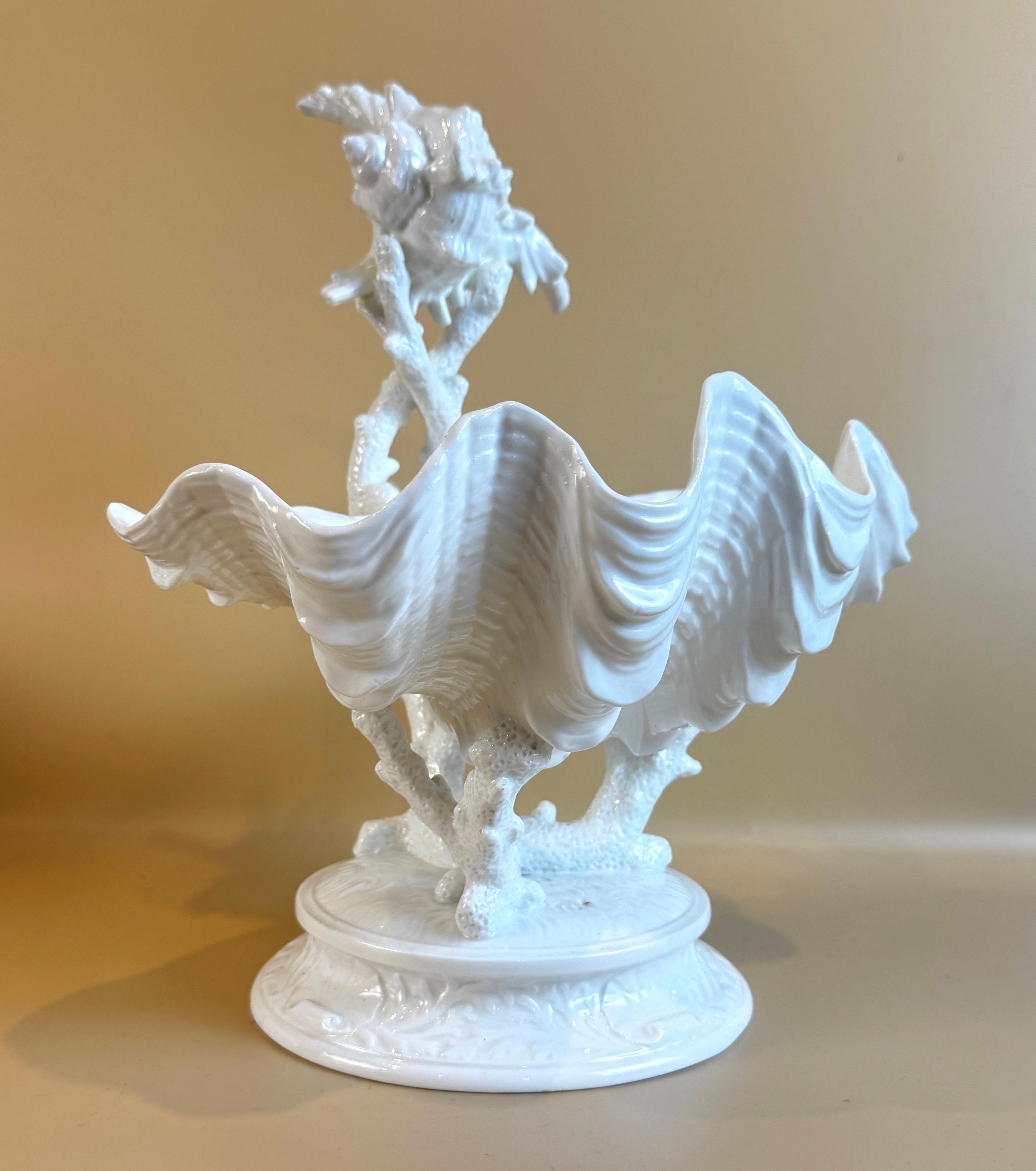 Porcelain Wedgwood Two Tier Shell & Coral Centerpiece, Early 20th Century For Sale