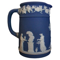 Wedgwood, Vintage Blue & White Jasperware Pitcher, U. K., circa 1950's