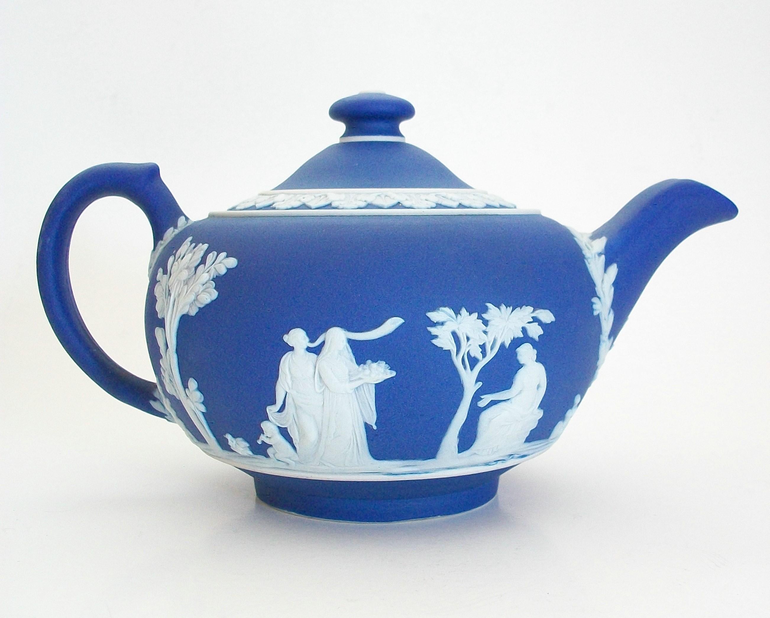 wedgwood teapot blue and white