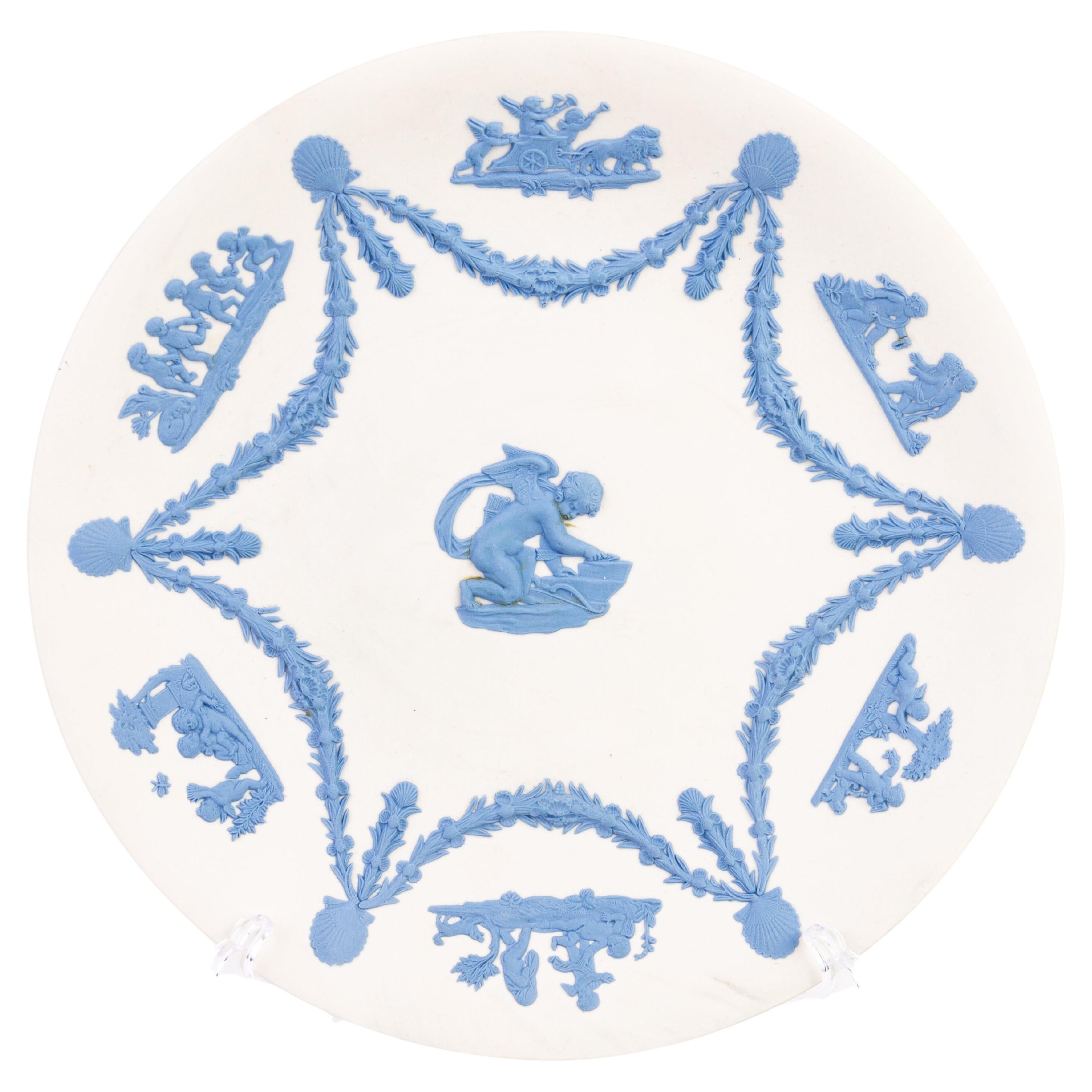 Wedgwood White Jasperware Putti Plate  For Sale