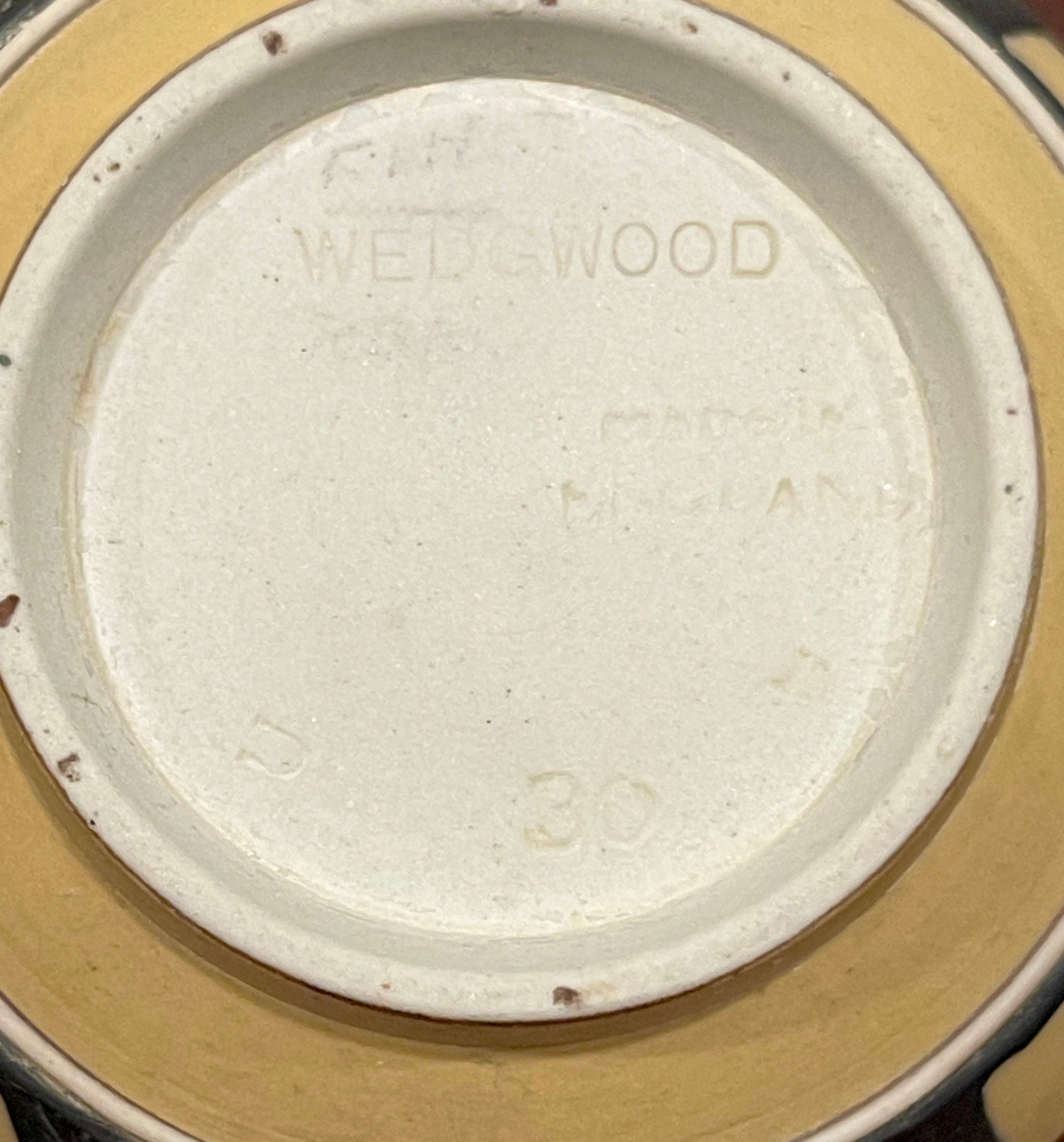 Appliqué Wedgwood Yellow Dip Jasperware & Black Basalt Sugar & Creamer, C 1900 For Sale