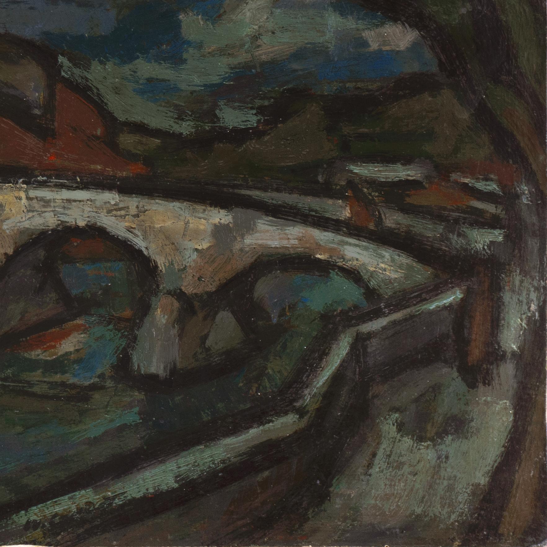'Tuscan Landscape', California Fauve, Paris, De Young & Oakland Museums, SFAA - Brown Landscape Painting by Wedo Georgetti