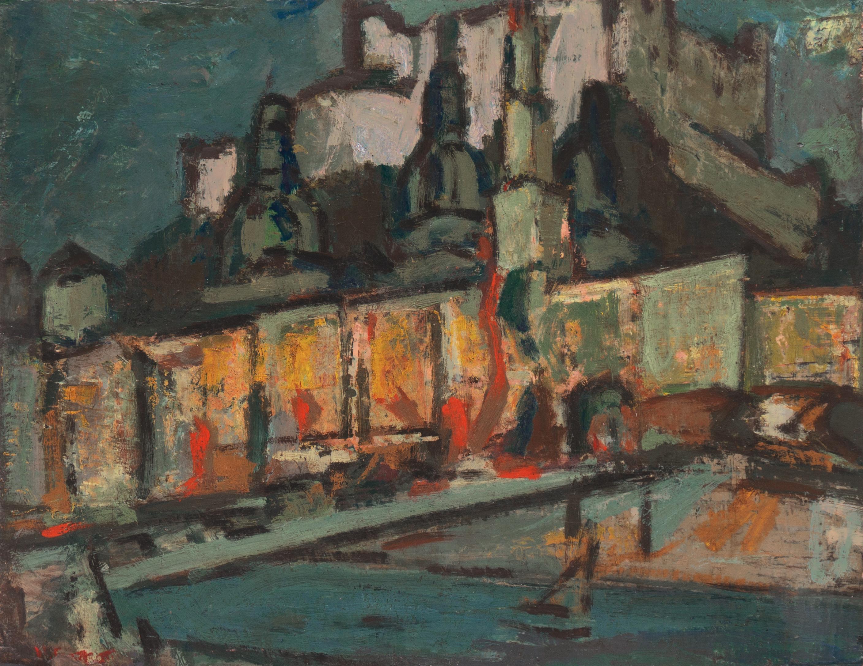 Wedo Georgetti Landscape Painting - 'Wenceslas Castle, Prague', California Post-Impressionist, Sausalito, De Young