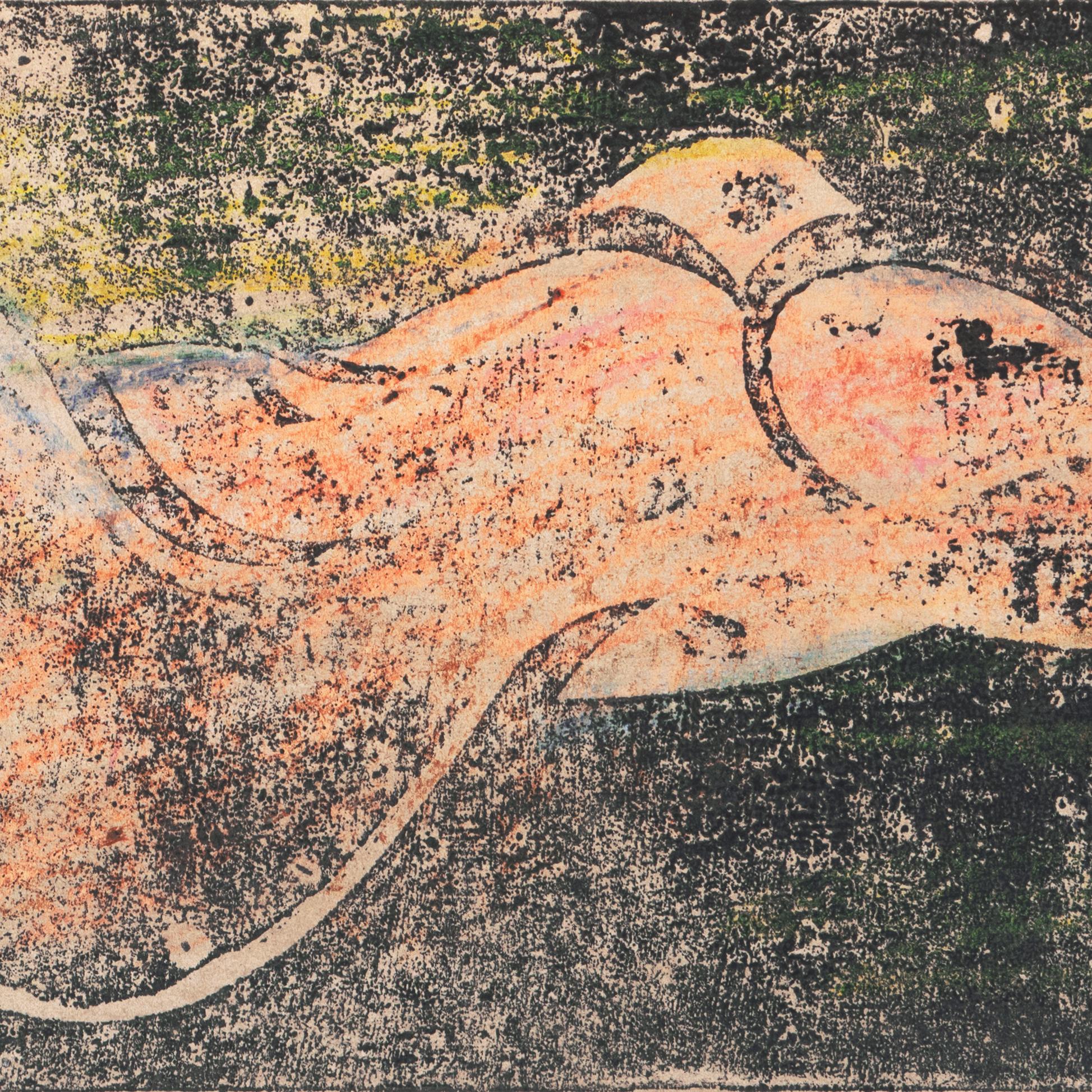Ein handkolorierter Linolschnitt aus der Zeit um 1950  von Wedo Georgetti (Amerikaner, 1911-2005) und verso mit einem Echtheitszertifikat versehen.

Der in Italien geborene kalifornische Post-Impressionist kam im Alter von einem Jahr in die