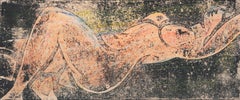 „Reclining Nude“, postimpressionistische figurale Skulptur in Schrankgröße