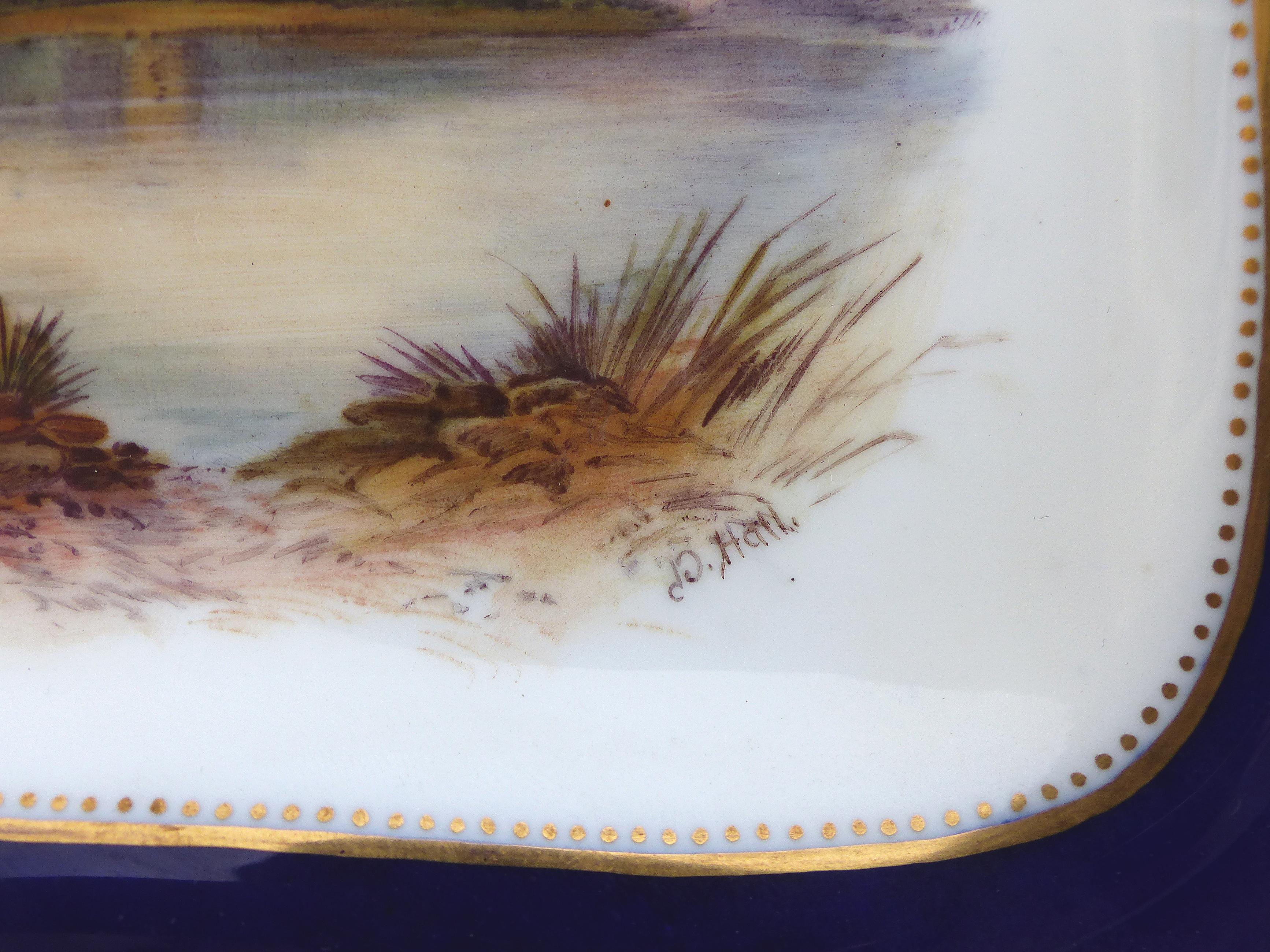 Wedgwood England Hand Painted Landscape Cabinet Plates, Set 3 For Sale 1