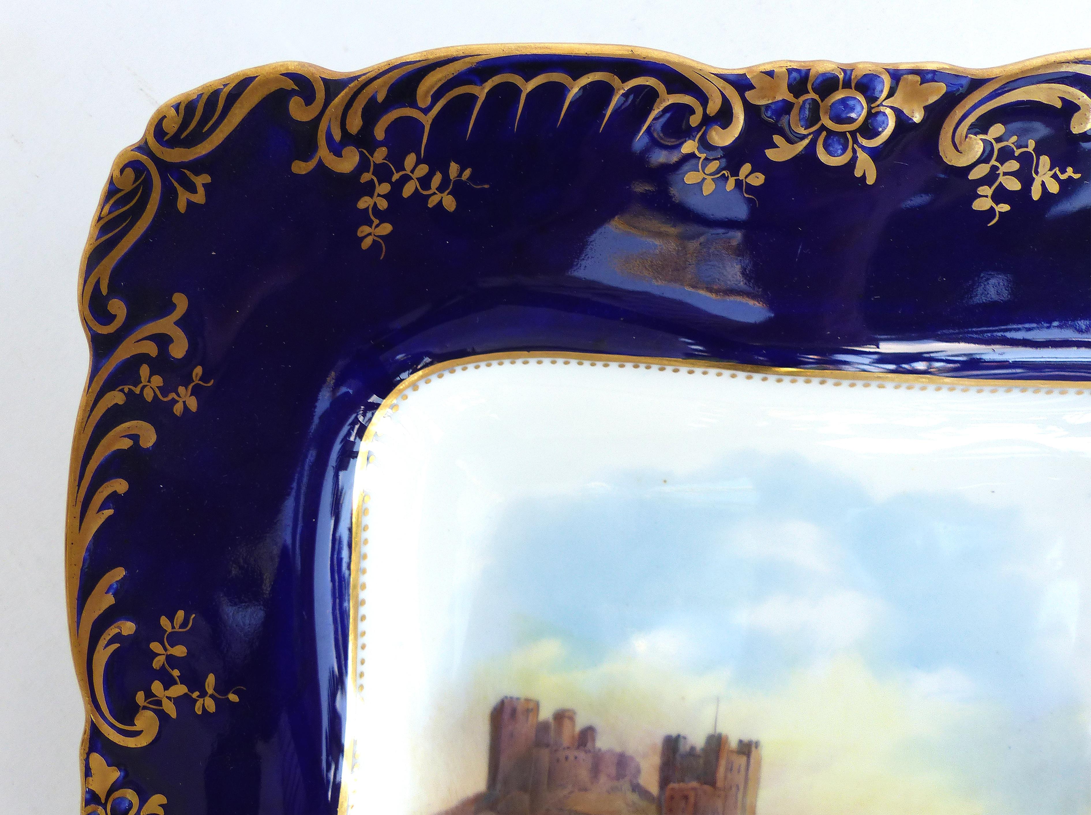 English Wedgwood England Hand Painted Landscape Cabinet Plates, Set 3 For Sale
