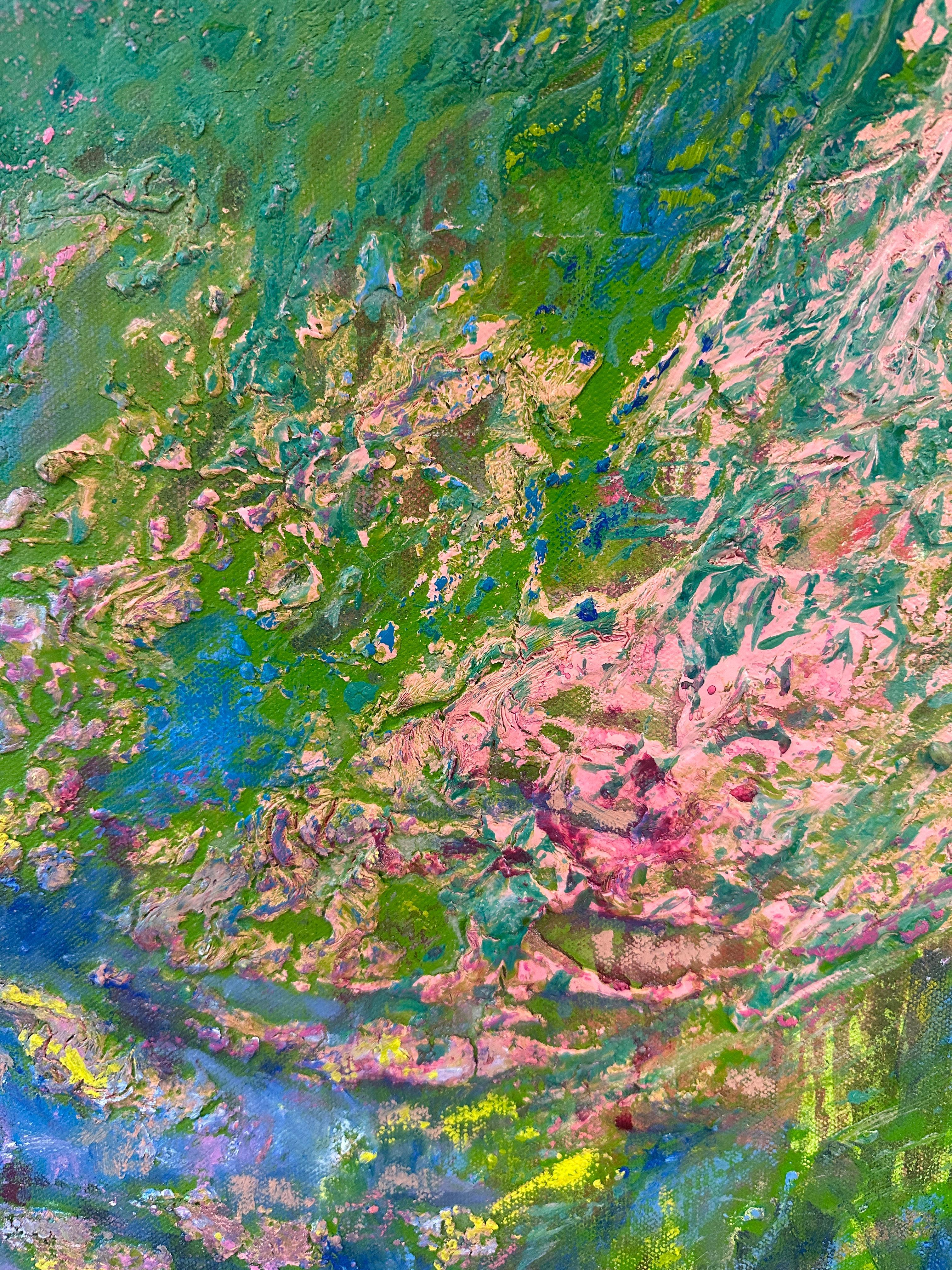 Paisaje de primavera: Onagra 5.24 - Painting Impresionista abstracto de Weeda Hamdan