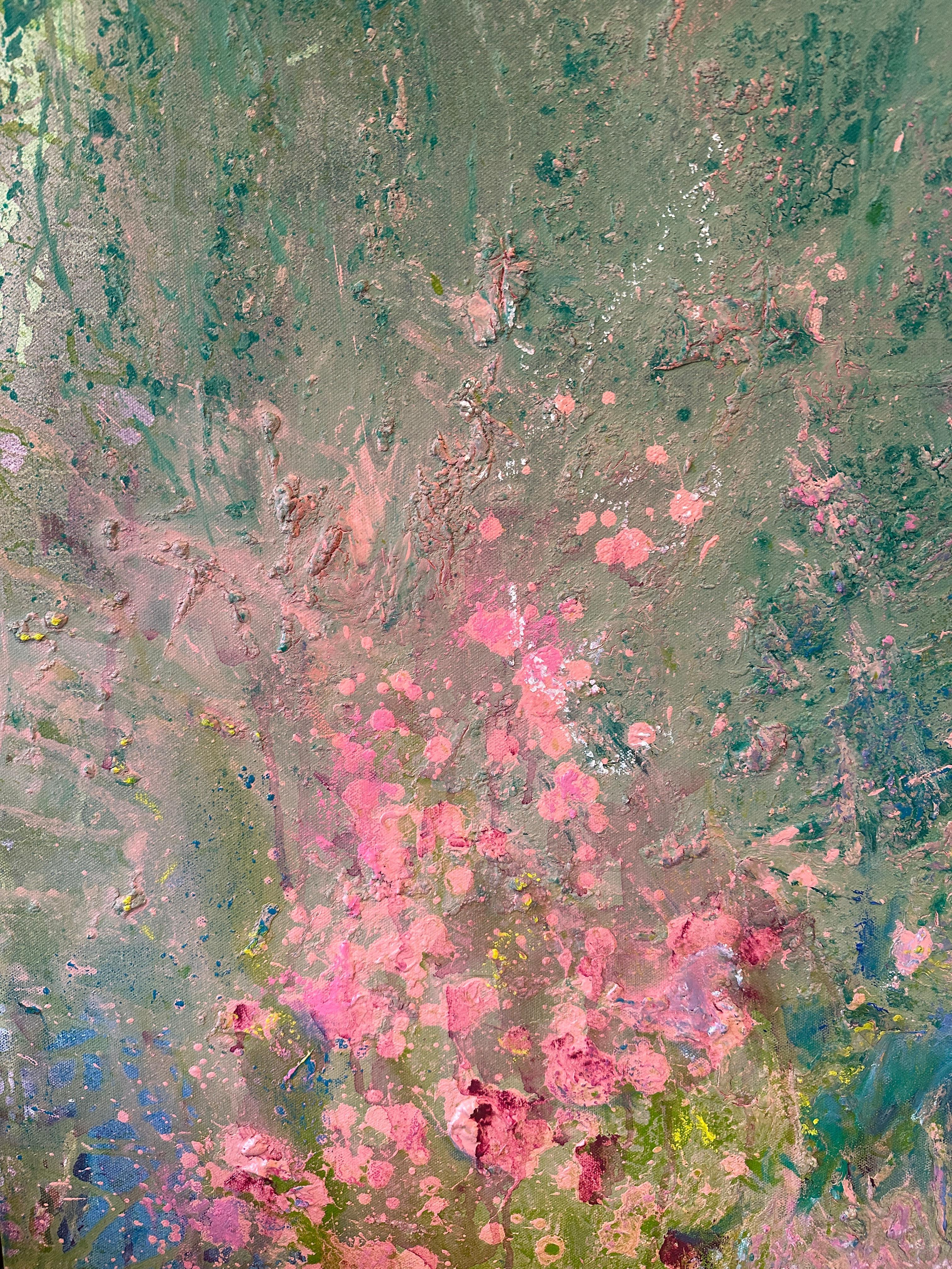 Paisaje de primavera: Onagra 5.24 - Landscape Painting Gris de Weeda Hamdan