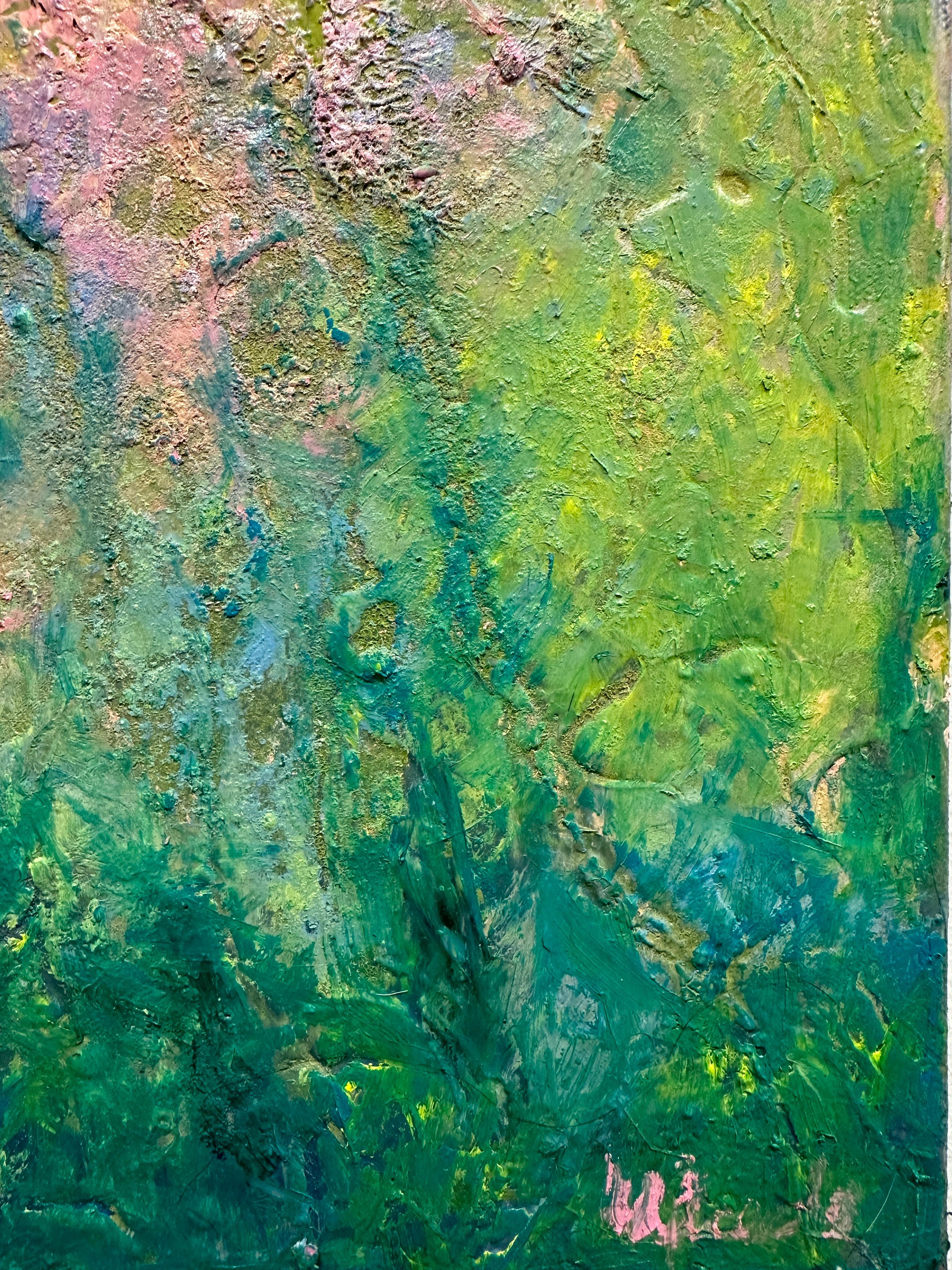 Frühlingsblumen-Landschaft: Abend Primrose 5.7.24 – Painting von Weeda Hamdan