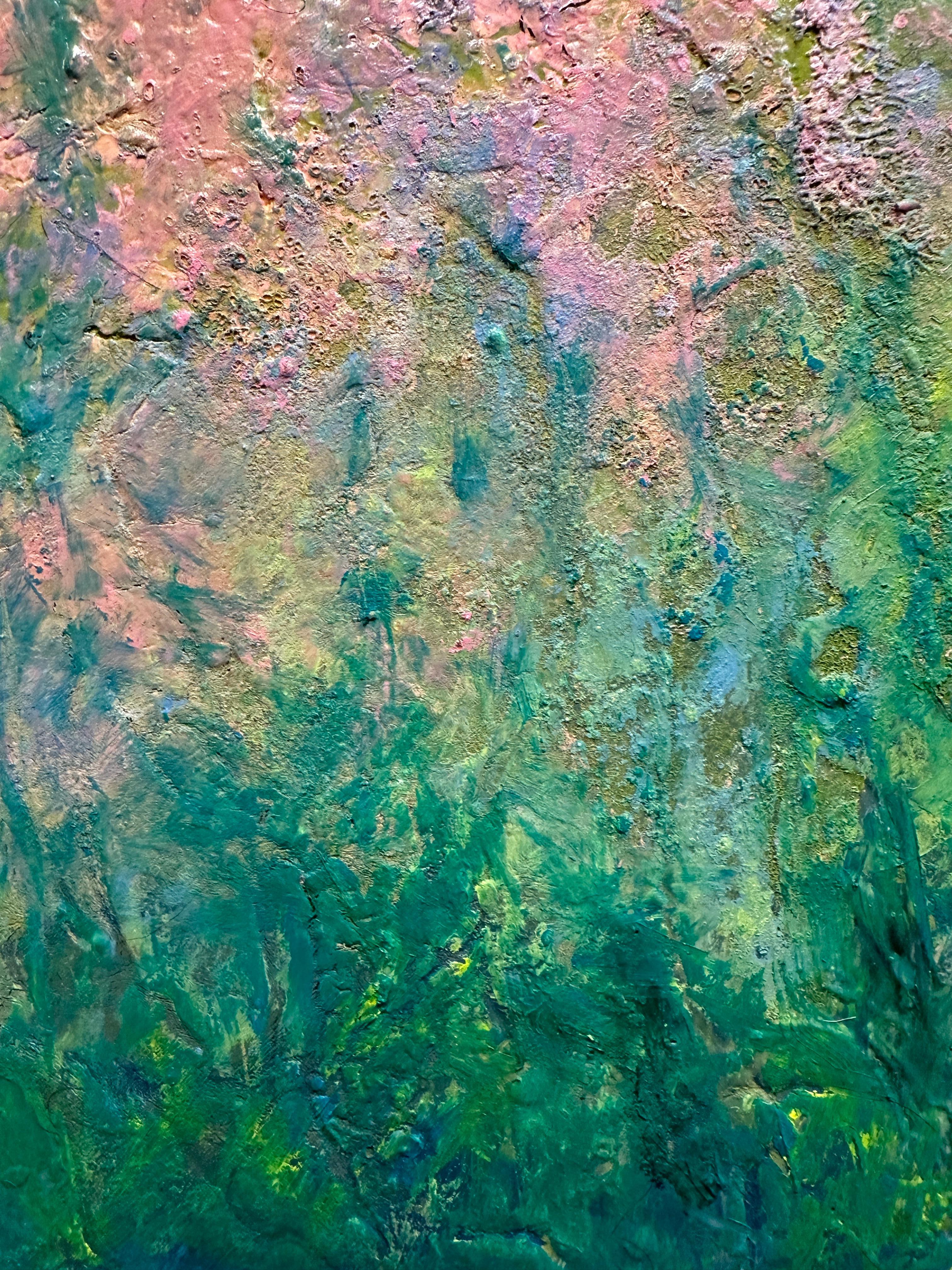 Frühlingsblumen-Landschaft: Abend Primrose 5.7.24 (Abstrakter Impressionismus), Painting, von Weeda Hamdan