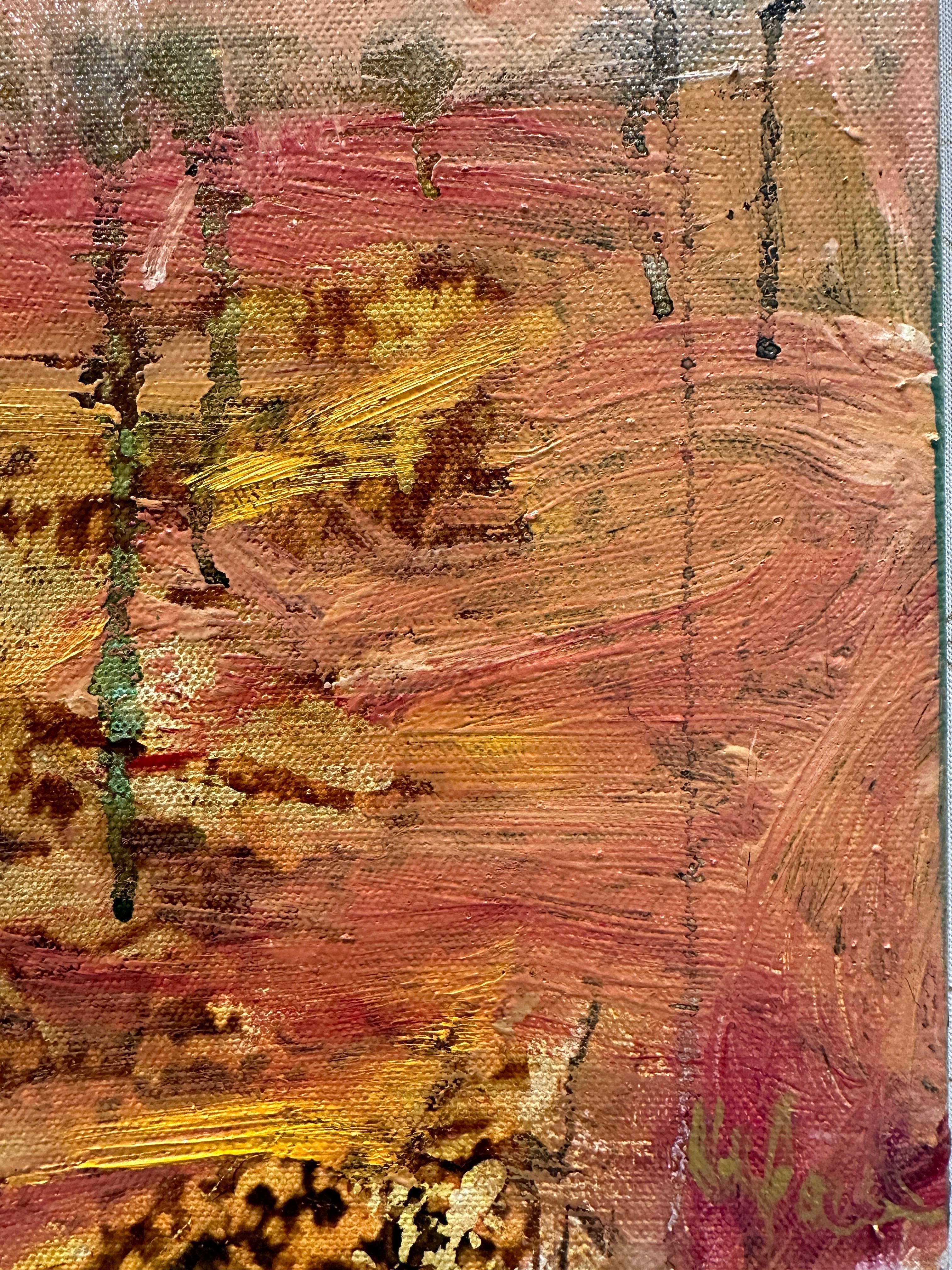 Paesaggio con alberi invernali: alberi spogli 12.23 - Mixed Media Art Impressionismo astratto di Weeda Hamdan