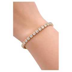 WEEK-LONG BLOWOUT SALE, 8.18 ct Natural Diamond Tennis Bracelet 14K Yellow Gold
