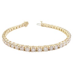 WEEK-LONG BLOWOUT SALE, 8.18 ct Natural Diamond Tennis Bracelet 14K Yellow Gold