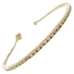 PRICED WHOLESALE, 2.04 Cts Natural Diamond Tennis Bracelet 14K Yellow