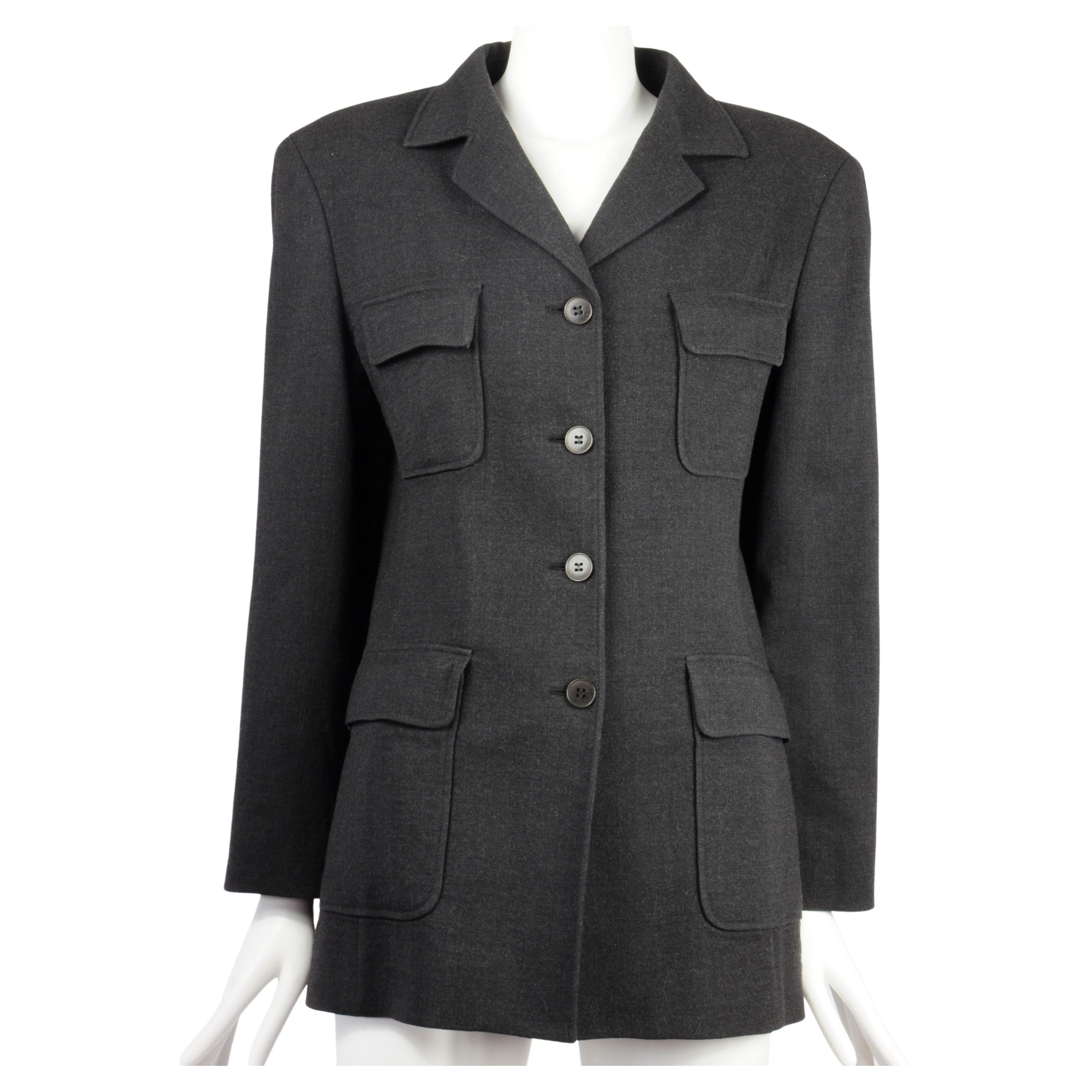 Weekend by Max Mara Single Breasted Blazer with Safari Pockets 1990s For Sale
