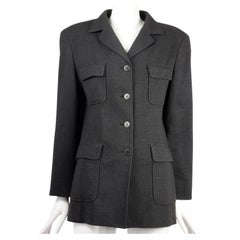 Used Weekend by Max Mara Single Breasted Blazer with Safari Pockets 1990s