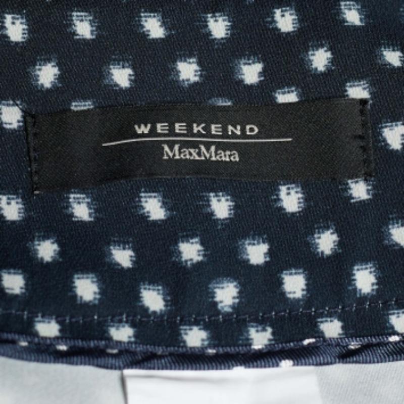 Nero Weekend Max Mara Pantaloni affusolati in crepe con stampa a pois neri M. I. in vendita
