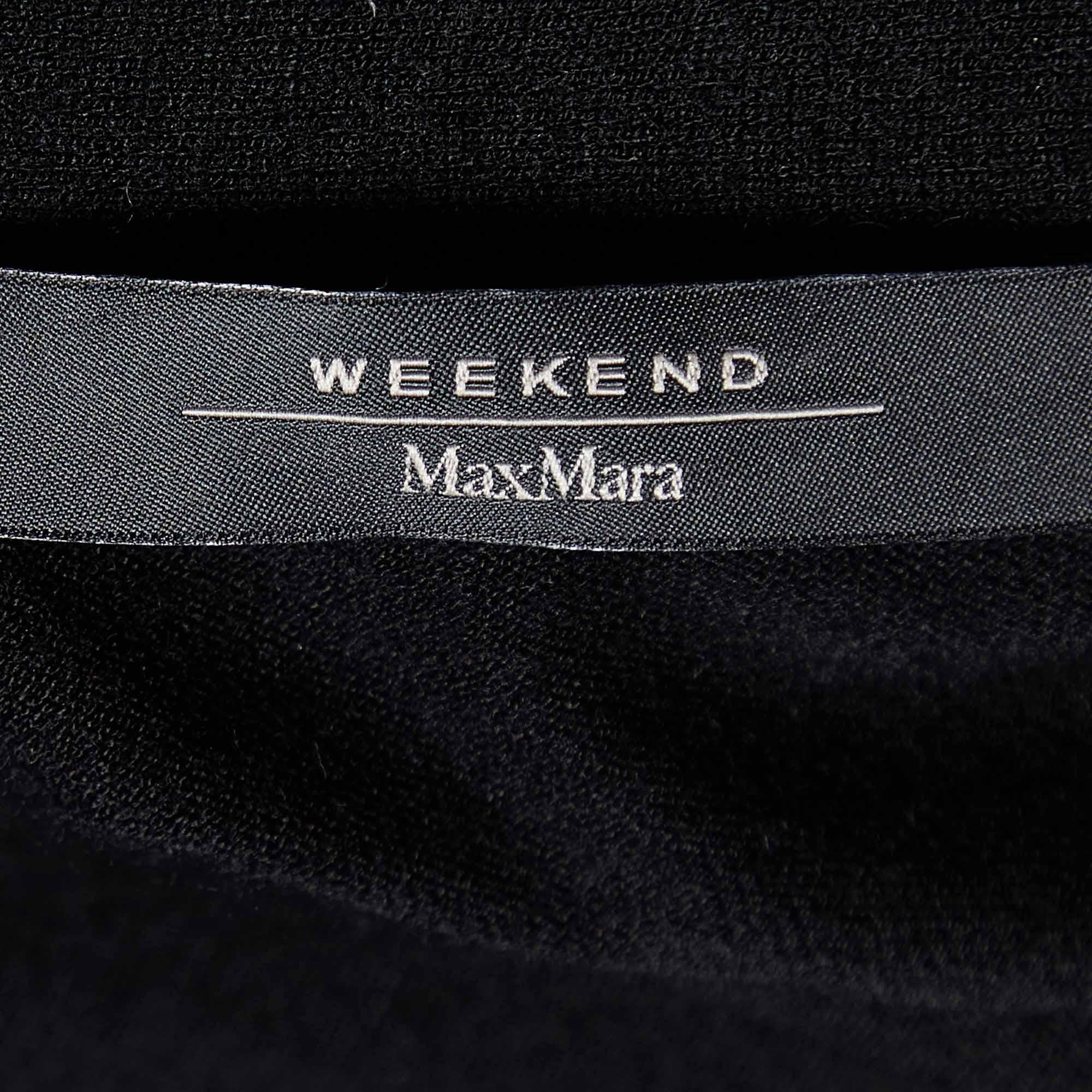 Weekend Max Mara Schwarze Strickjacke mit Knopfleiste vorne S Damen im Angebot