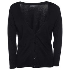 Weekend Max Mara Cardigan en tricot noir avec boutons sur le devant S