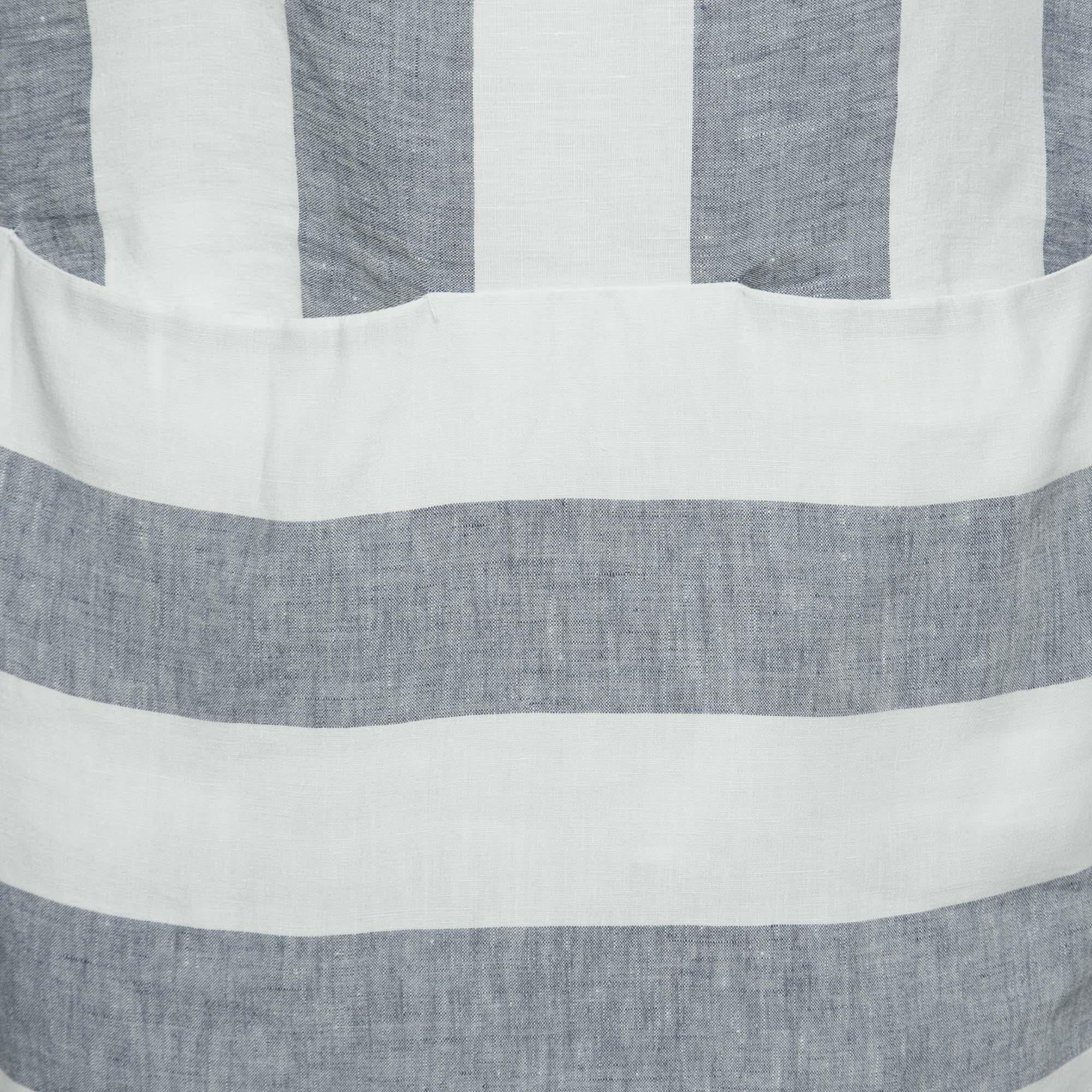 Gray Weekend Max Mara Blue & White Striped Linen Dress M