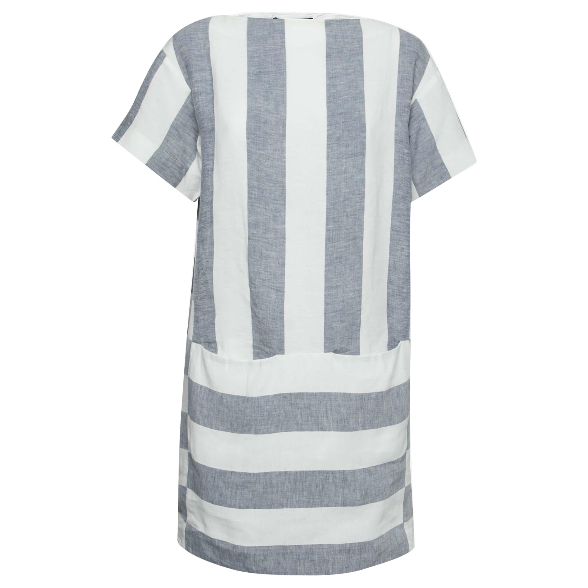 Weekend Max Mara Blue & White Striped Linen Dress M